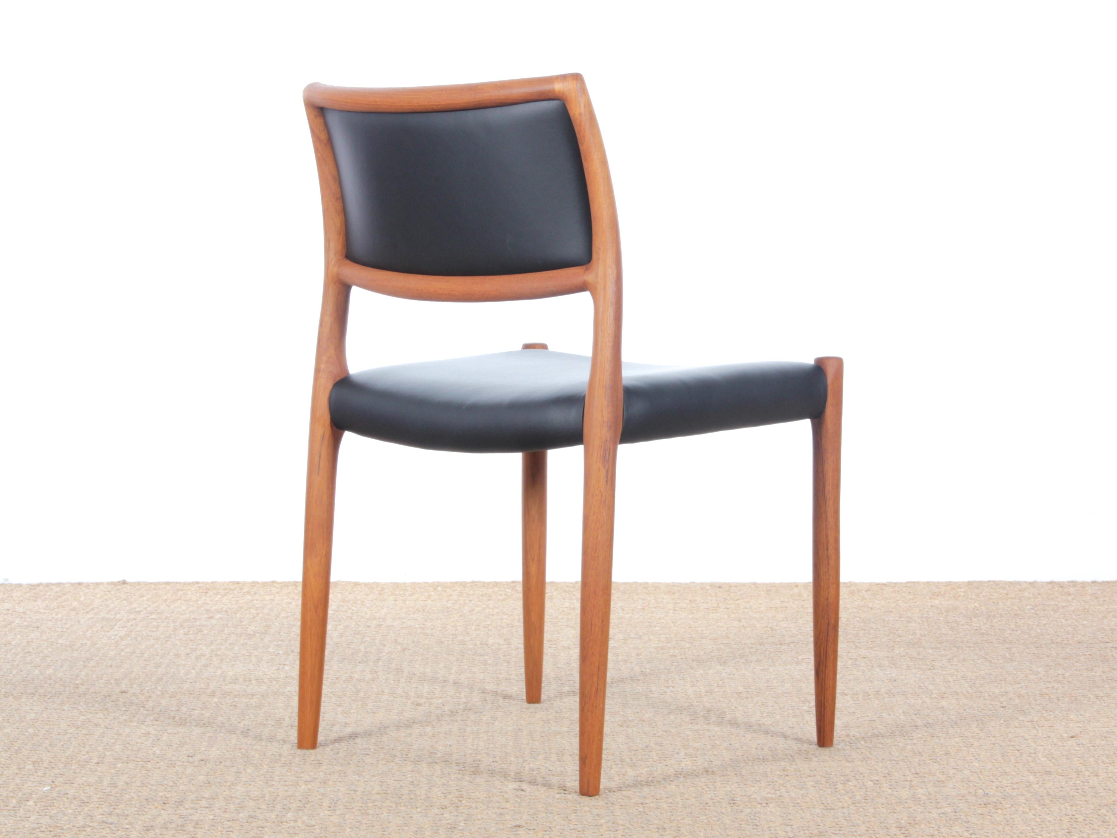 Scandinavian Mid-Century Modern Danish Chair Model 80 by Niels Møller, New Edition For Sale