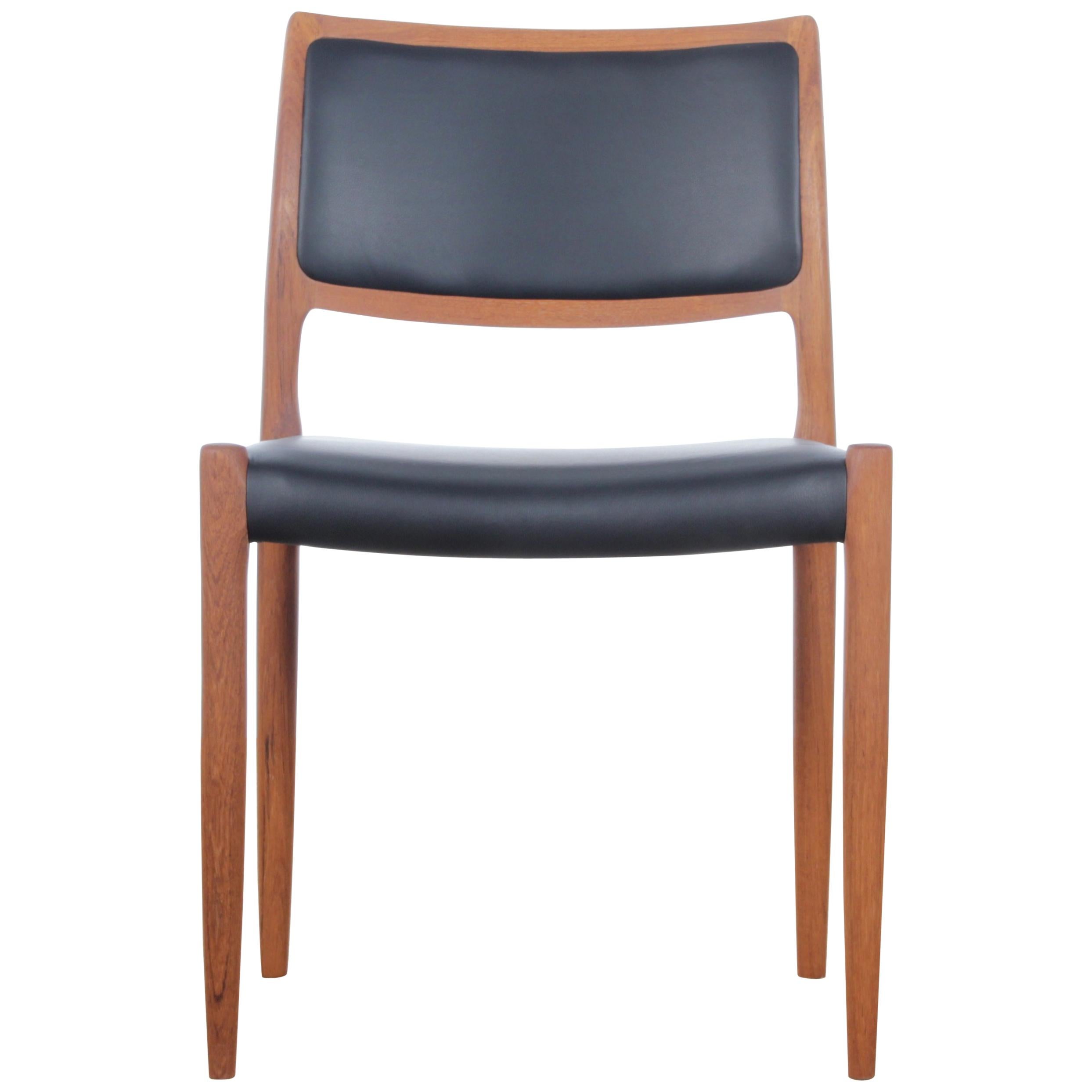 Mid-Century Modern Danish Chair Model 80 by Niels Møller, New Edition For Sale