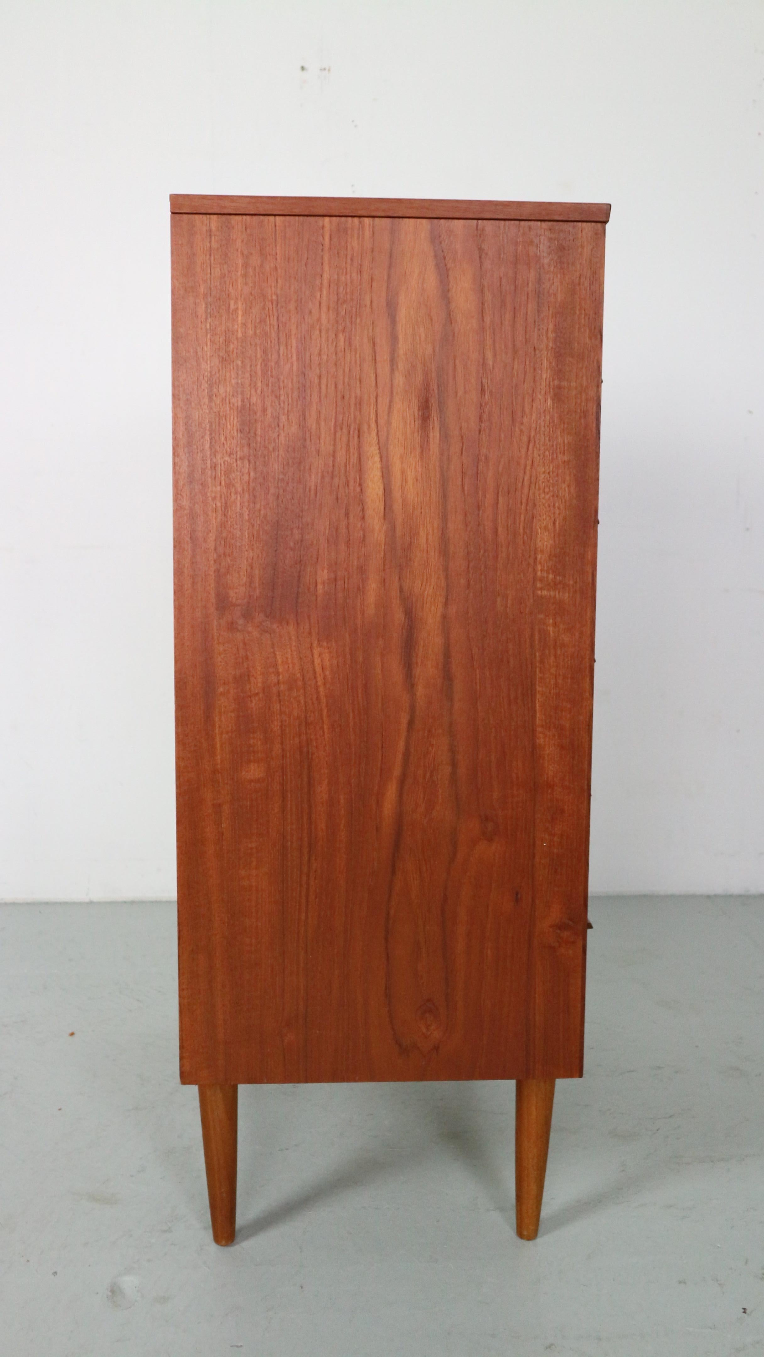 Mid-Century Modern Danish Chest of Six Drawers, Tallboy in Teak, Denmark, 1960 4