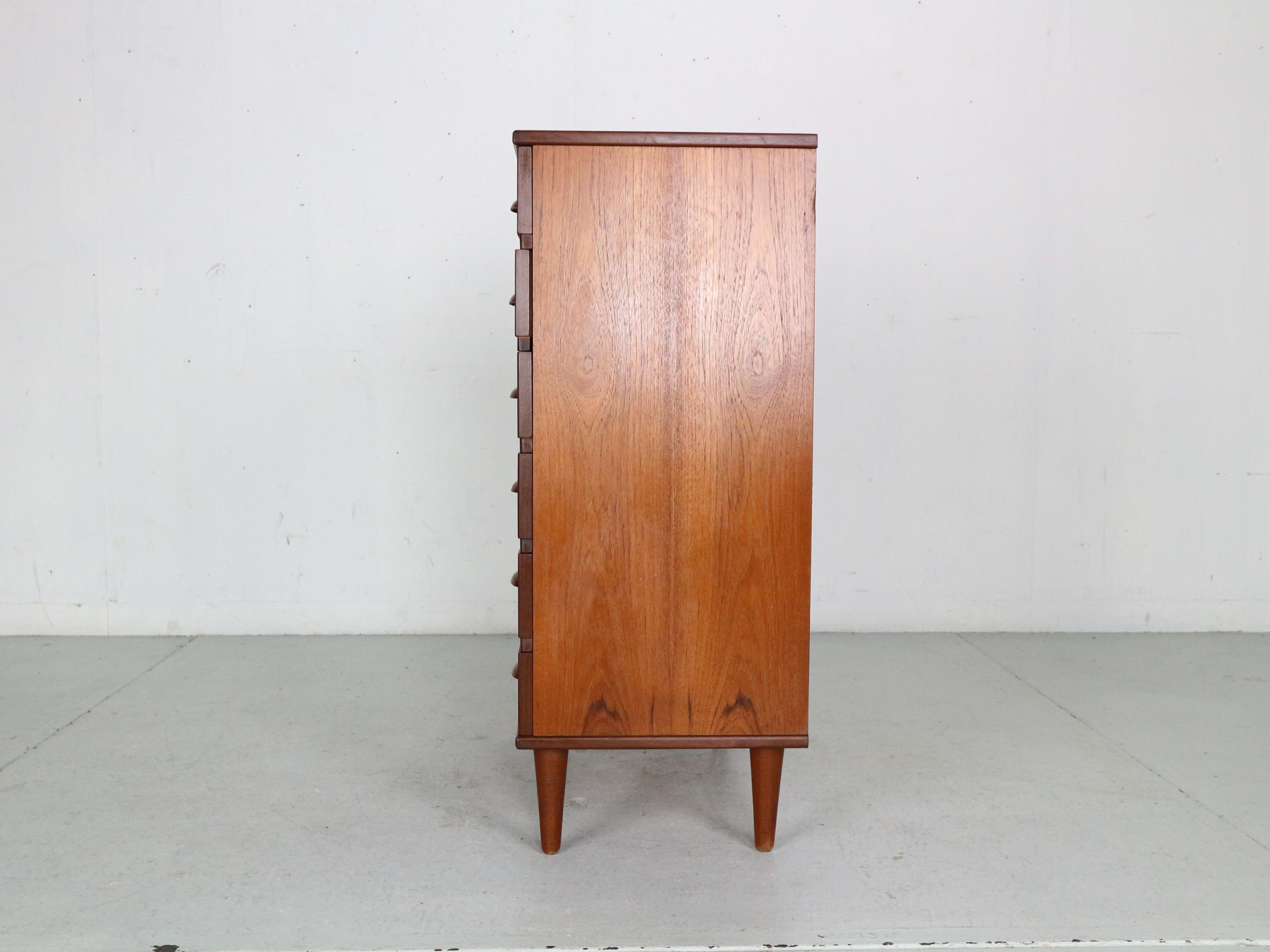 Mid-Century Modern Danish Chest of Six Drawers, Tallboy in Teak, Denmark, 1960s 3