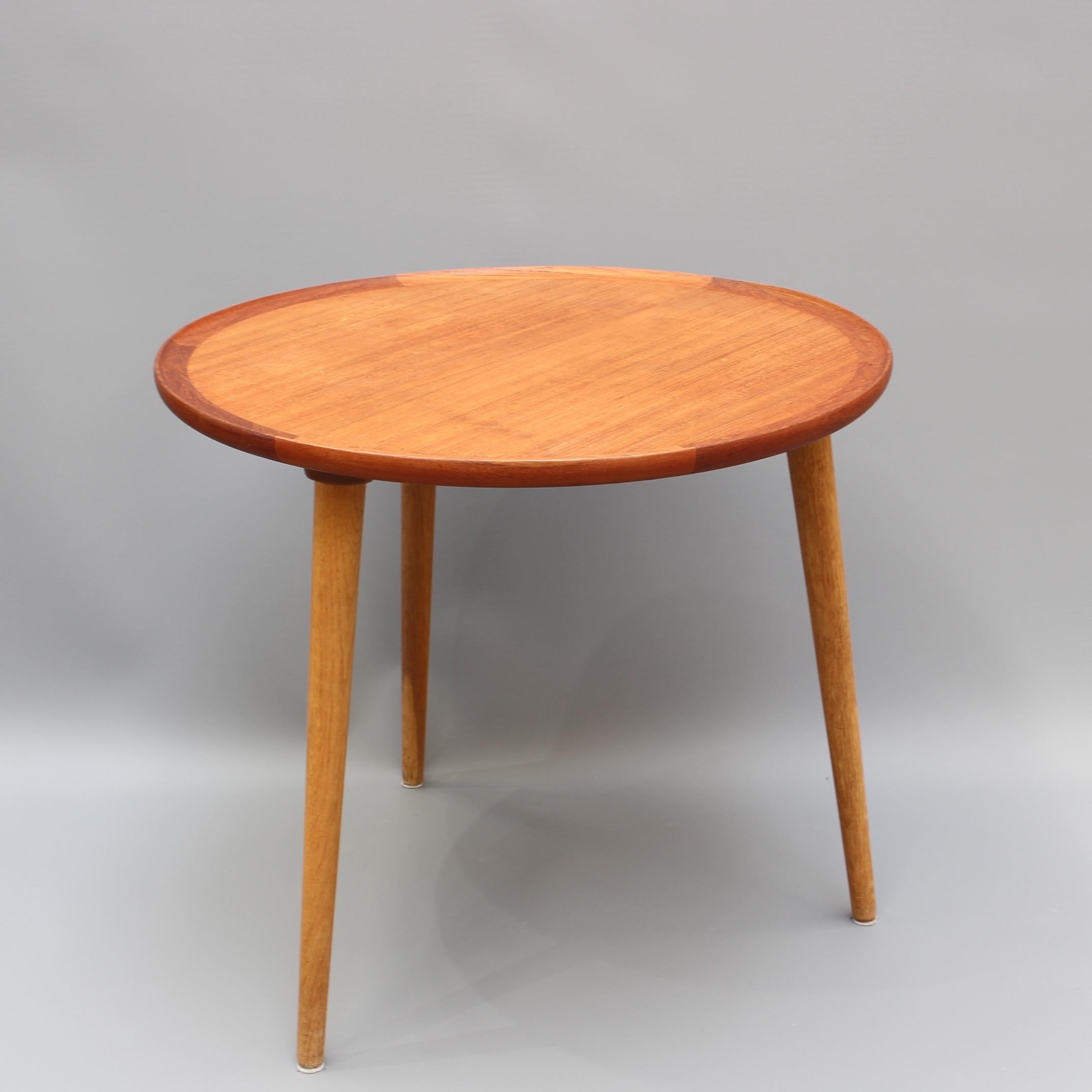 Mid-Century Modern Danish Circular Teak End Table, circa 1960s 2