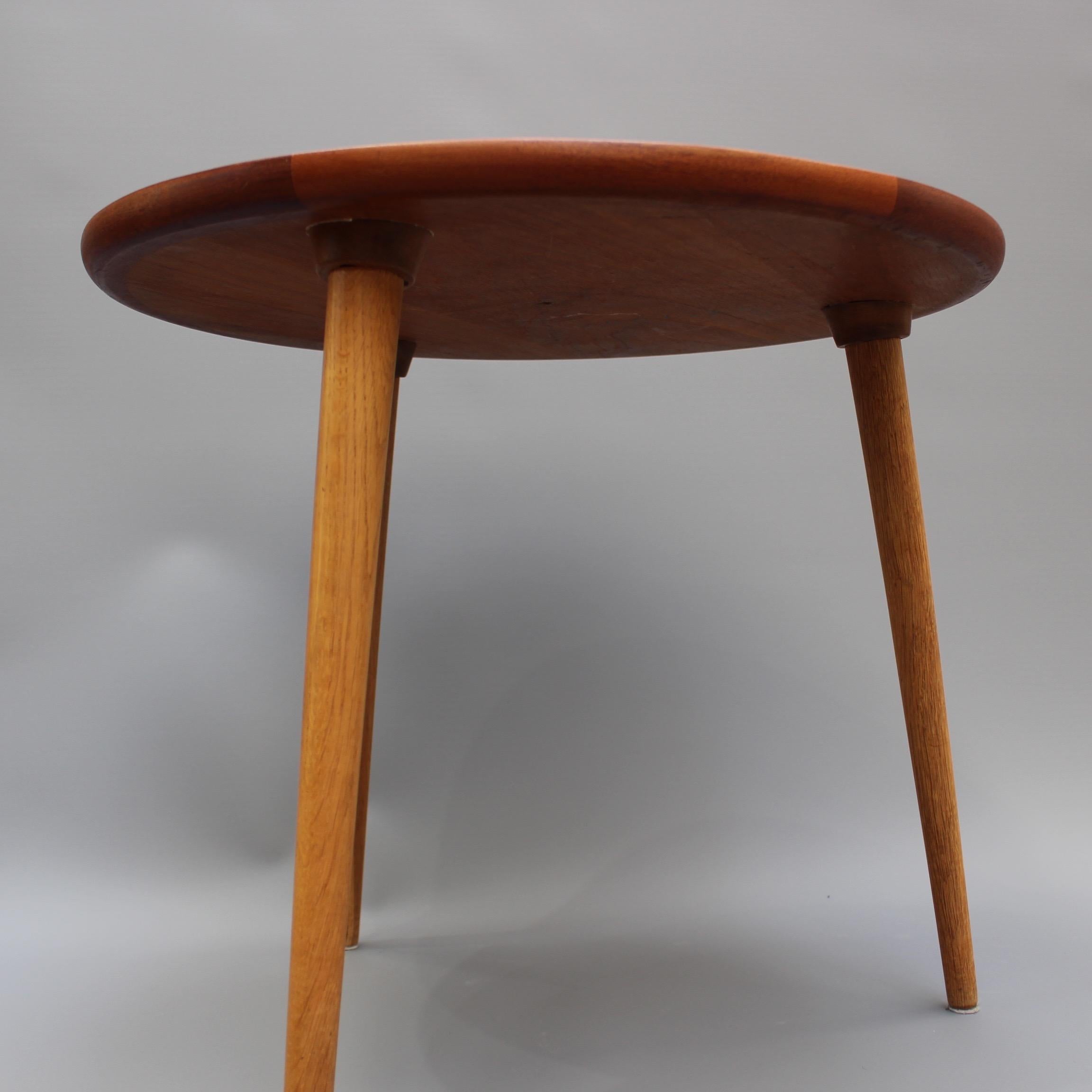 Mid-Century Modern Danish Circular Teak End Table, circa 1960s 3