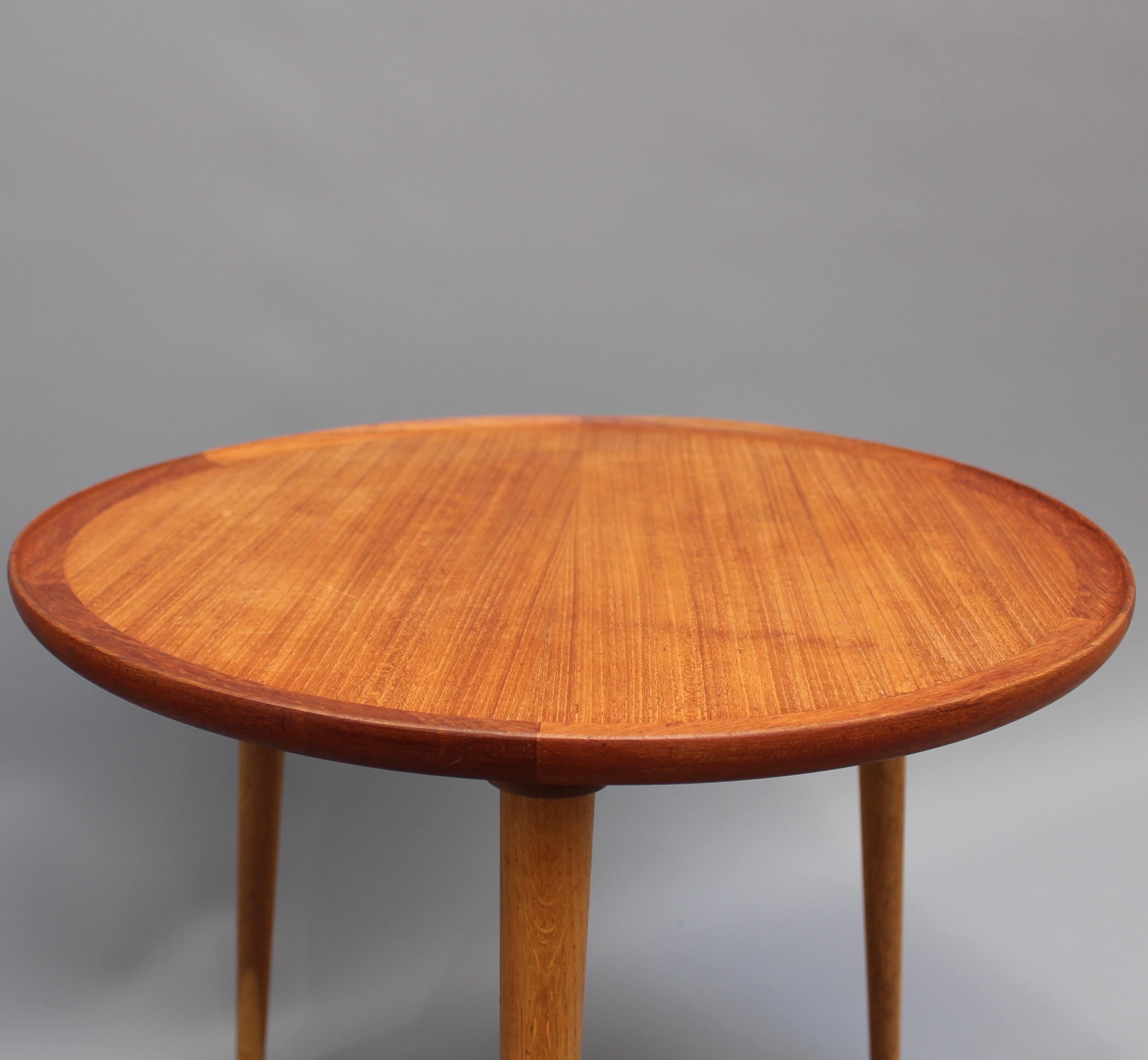 Mid-Century Modern Danish Circular Teak End Table, circa 1960s 4