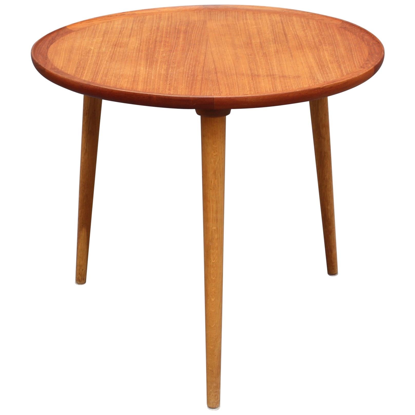 Mid-Century Modern Danish Circular Teak End Table, circa 1960s