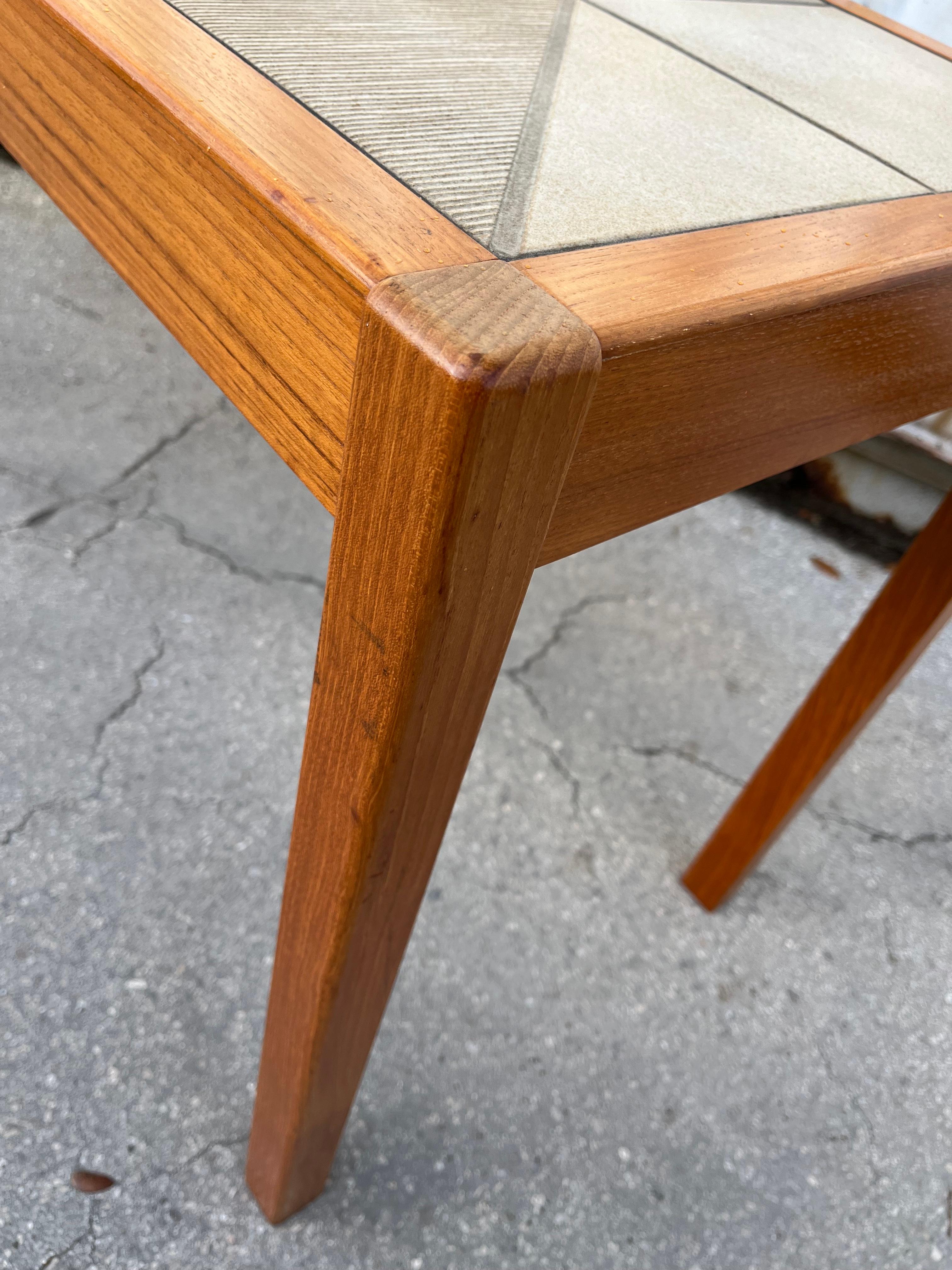 Mid Century Modern Danish Console Table w/ Tile Inlay by Gangso Mobler. C 1970s 7