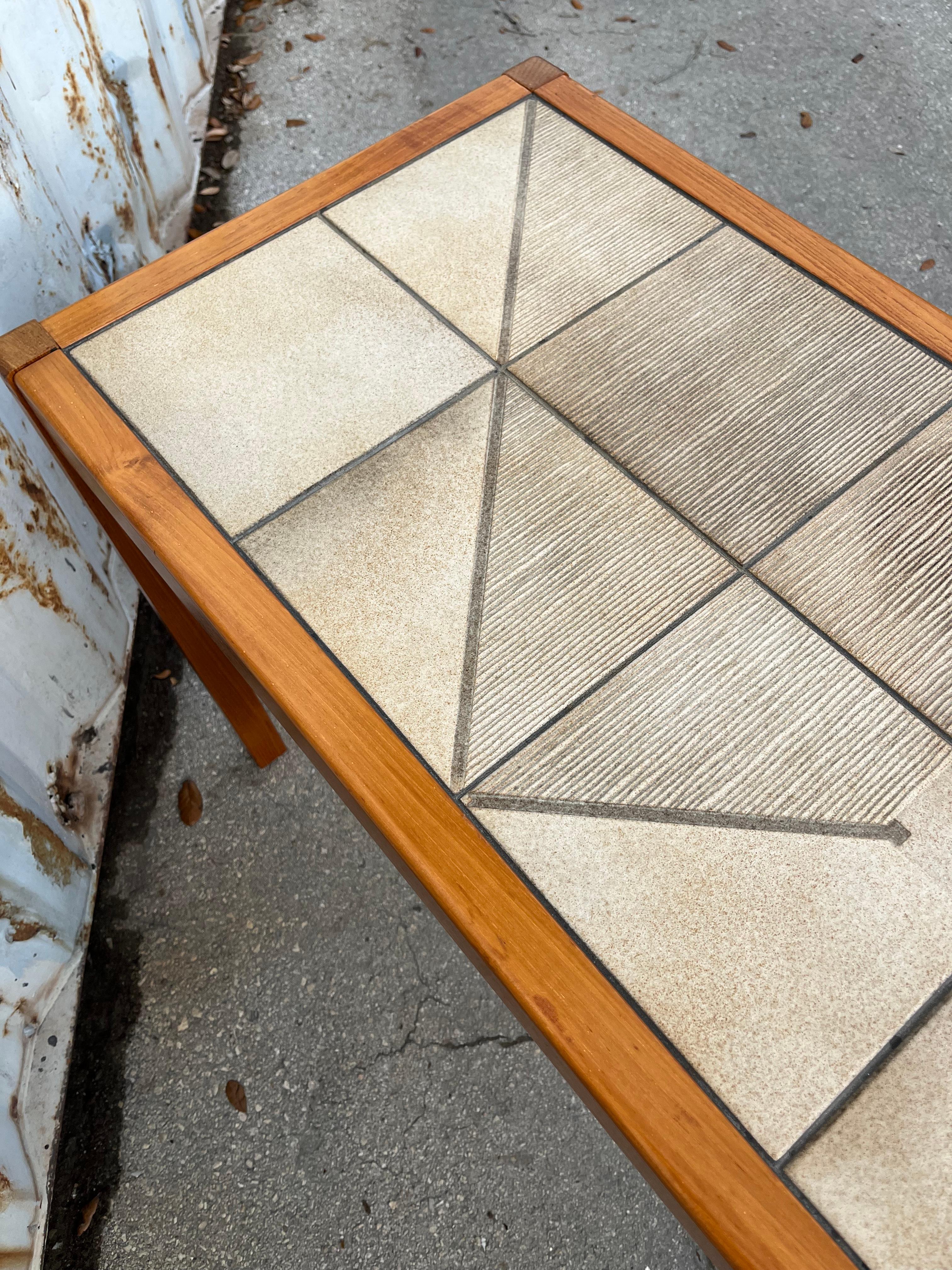 Mid Century Modern Danish Console Table w/ Tile Inlay by Gangso Mobler. C 1970s 12