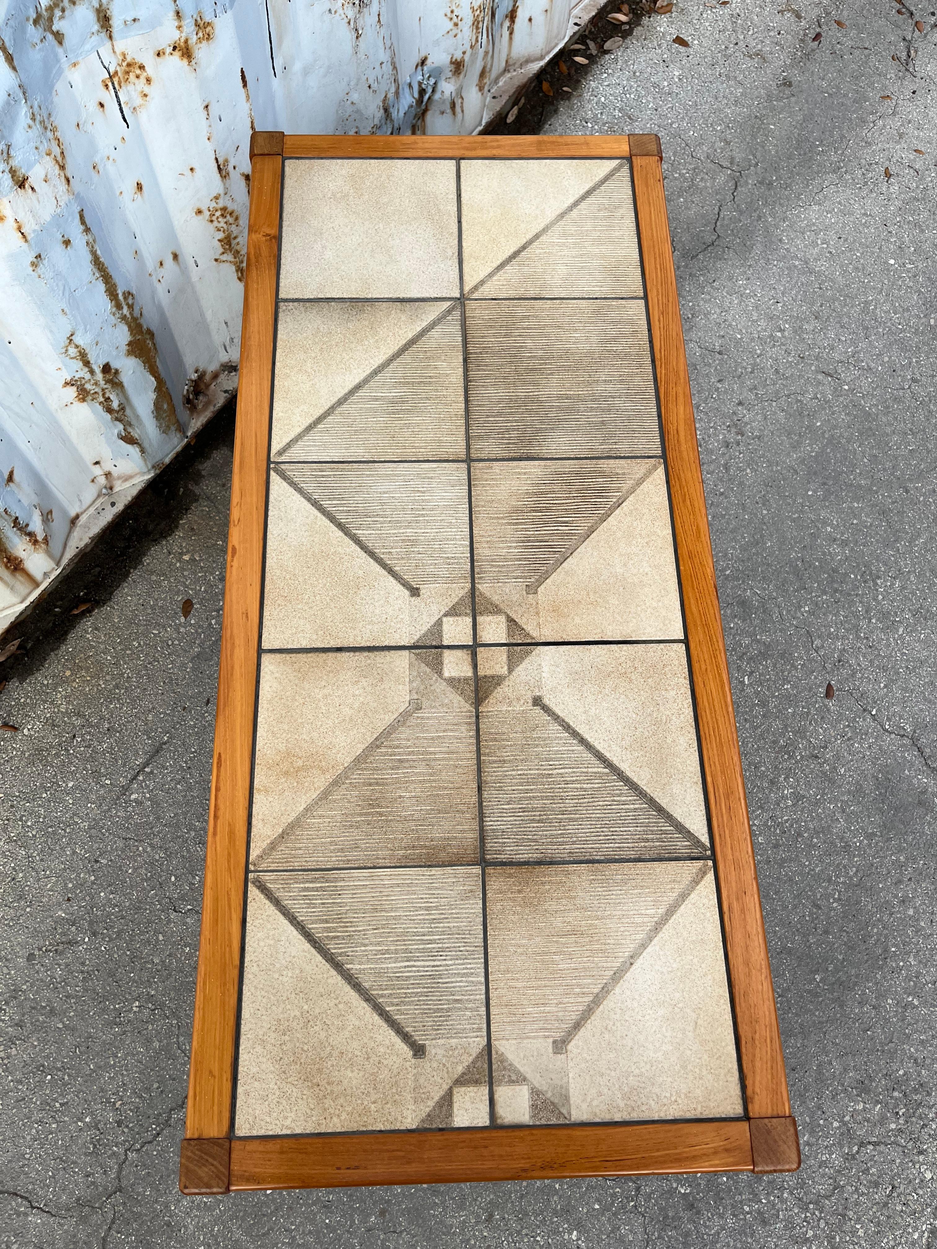 Mid Century Modern Danish Console Table w/ Tile Inlay by Gangso Mobler. C 1970s 13