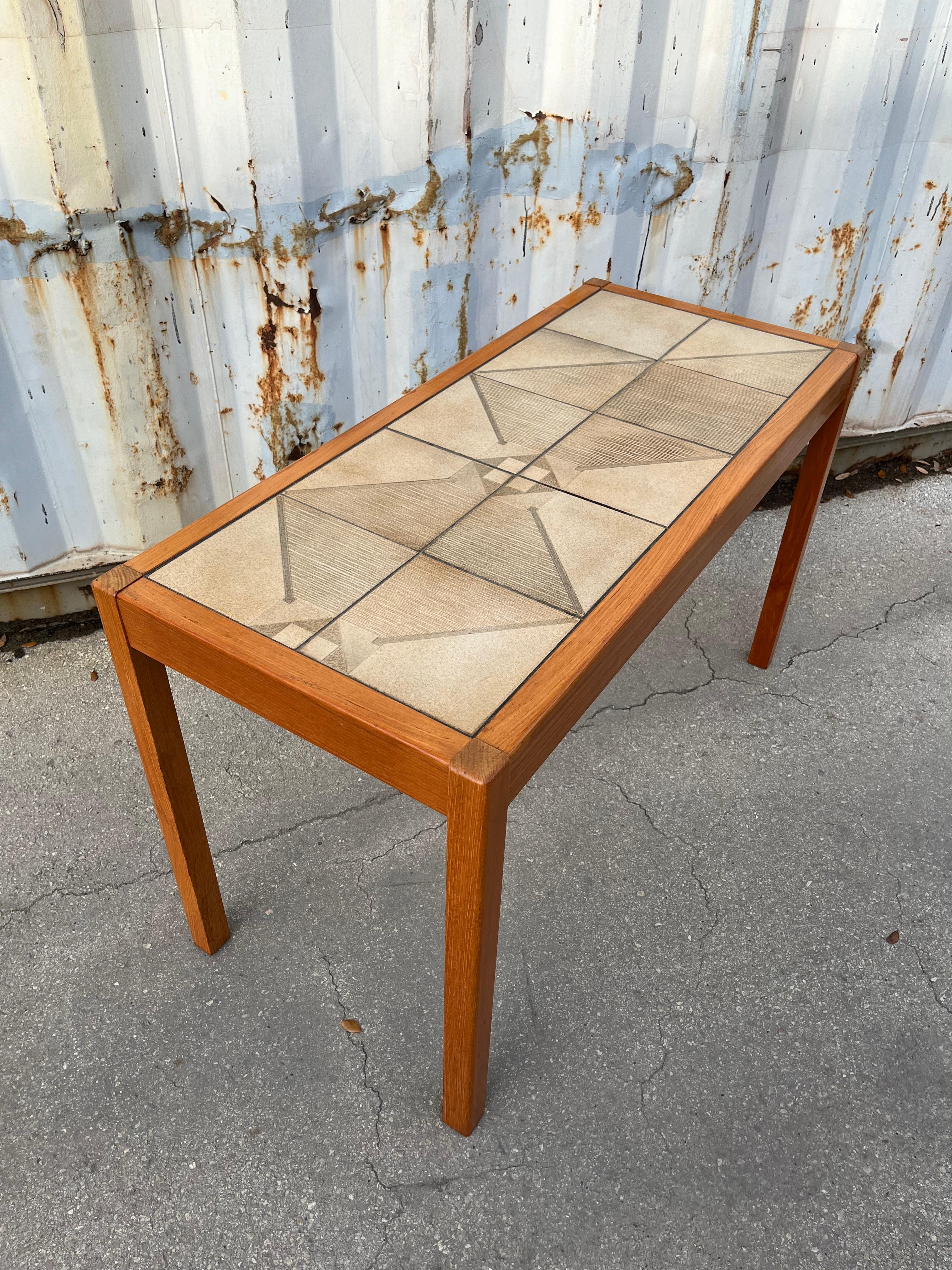 Mid Century Modern Danish Console Table w/ Tile Inlay by Gangso Mobler. C 1970s 14