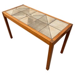 Mid Century Modern Danish Console Table w/ Tile Inlay by Gangso Mobler. C 1970s