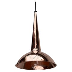 Mid-Century Modern Danish Copper Cone Pendant Lamp, 1950s