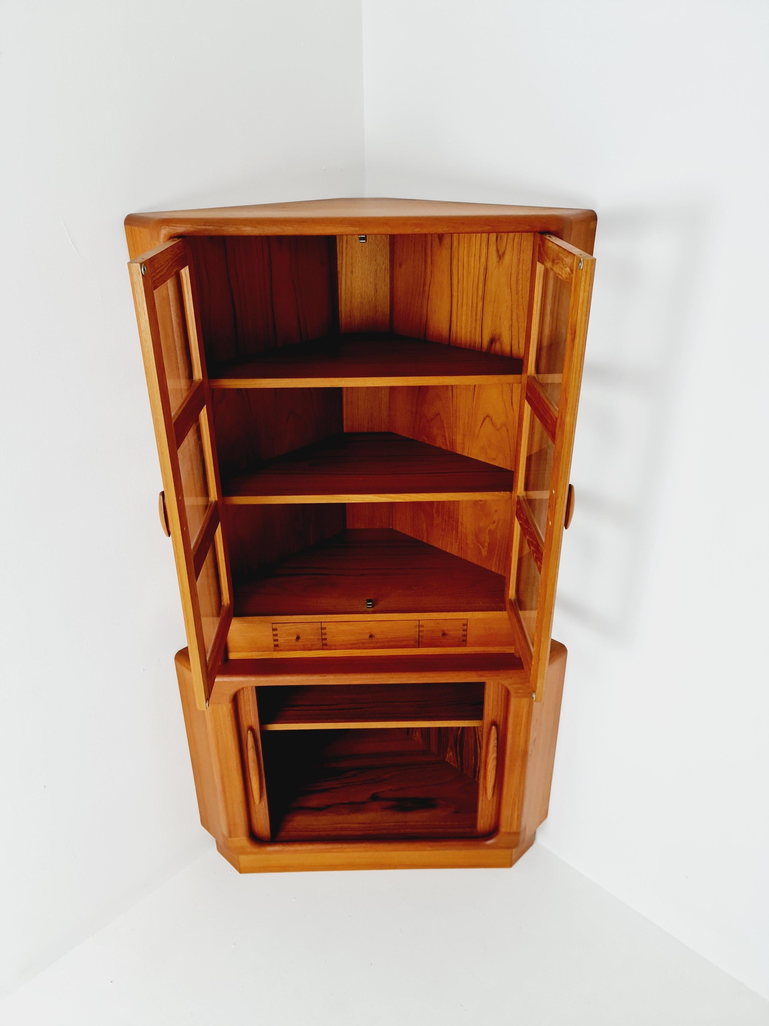 Mid-20th Century Mid Century Modern danish corner cabinet teak By Dyrlund , 1960s For Sale