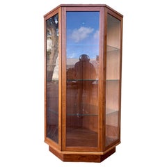 Mid Century Modern Danish Corner Display Cabinet by Komfort Denmark. Circa 1970s