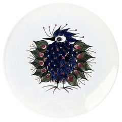 Mid-Century Modern Danish Crazy Bird Design Plate Beth Breyen Royal Copenhagen