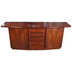 Retro Mid-Century Modern Danish Credenza by Skovby Rosewood Bow Front Buffet Console
