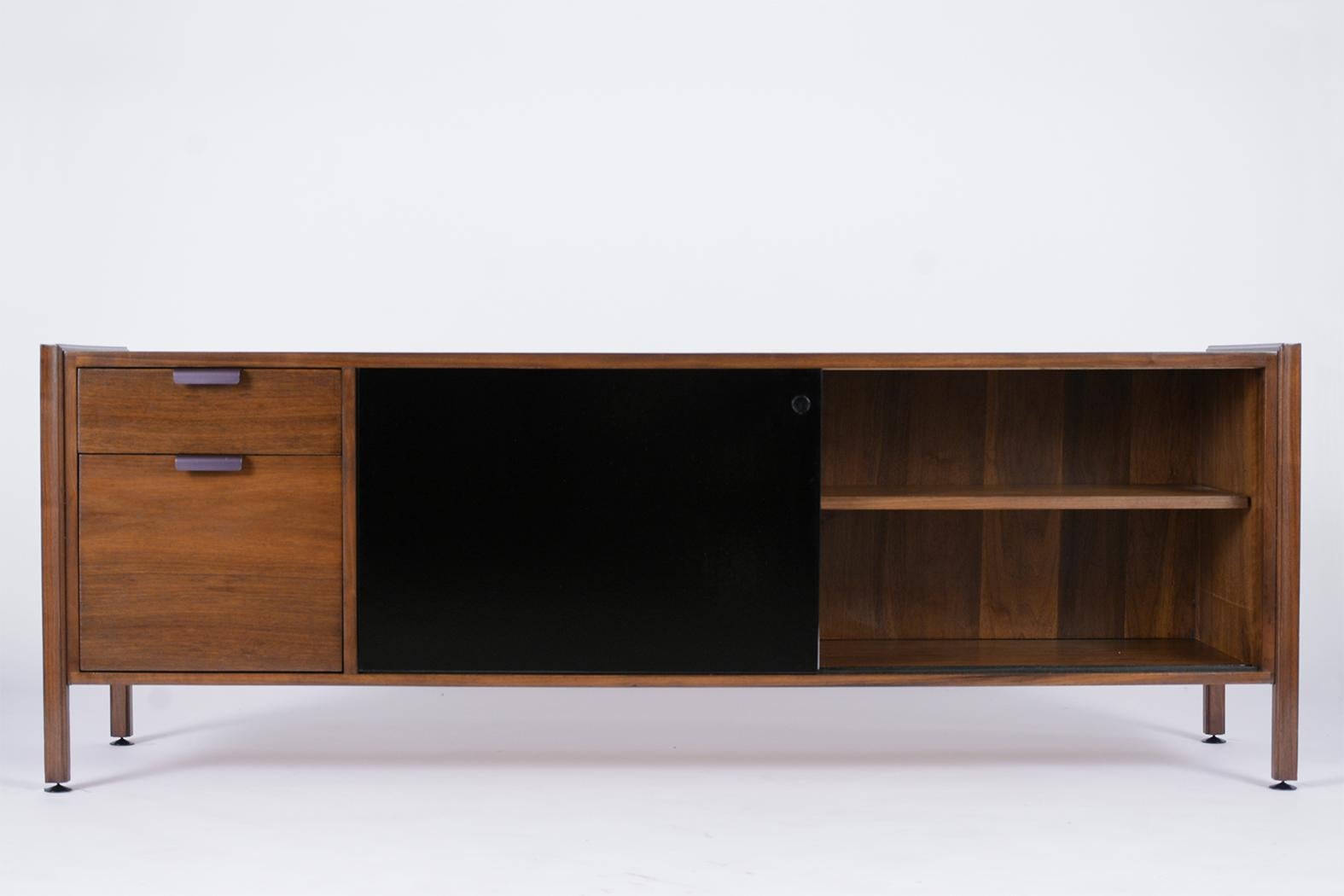 Danish Mid Century Modern Walnut Lacquered Credenza