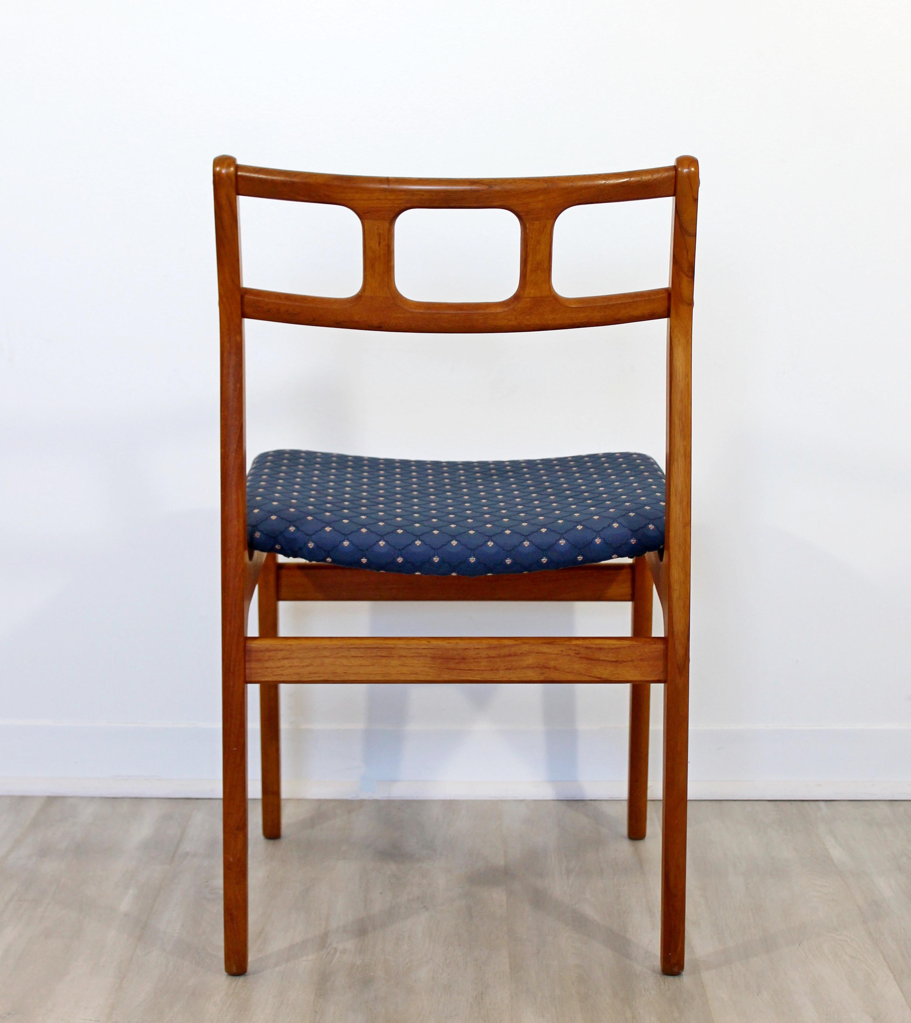 Mid-20th Century Mid-Century Modern Danish D-Scan Sculptural Set 8 Teak Side Dining Chairs, 1960s