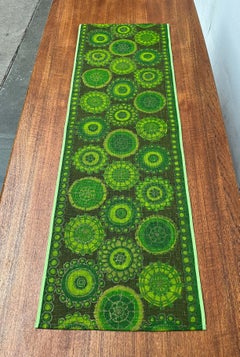 Mid-Century Modern Danish Decorative Linen Table Cloth Runner, 1960s