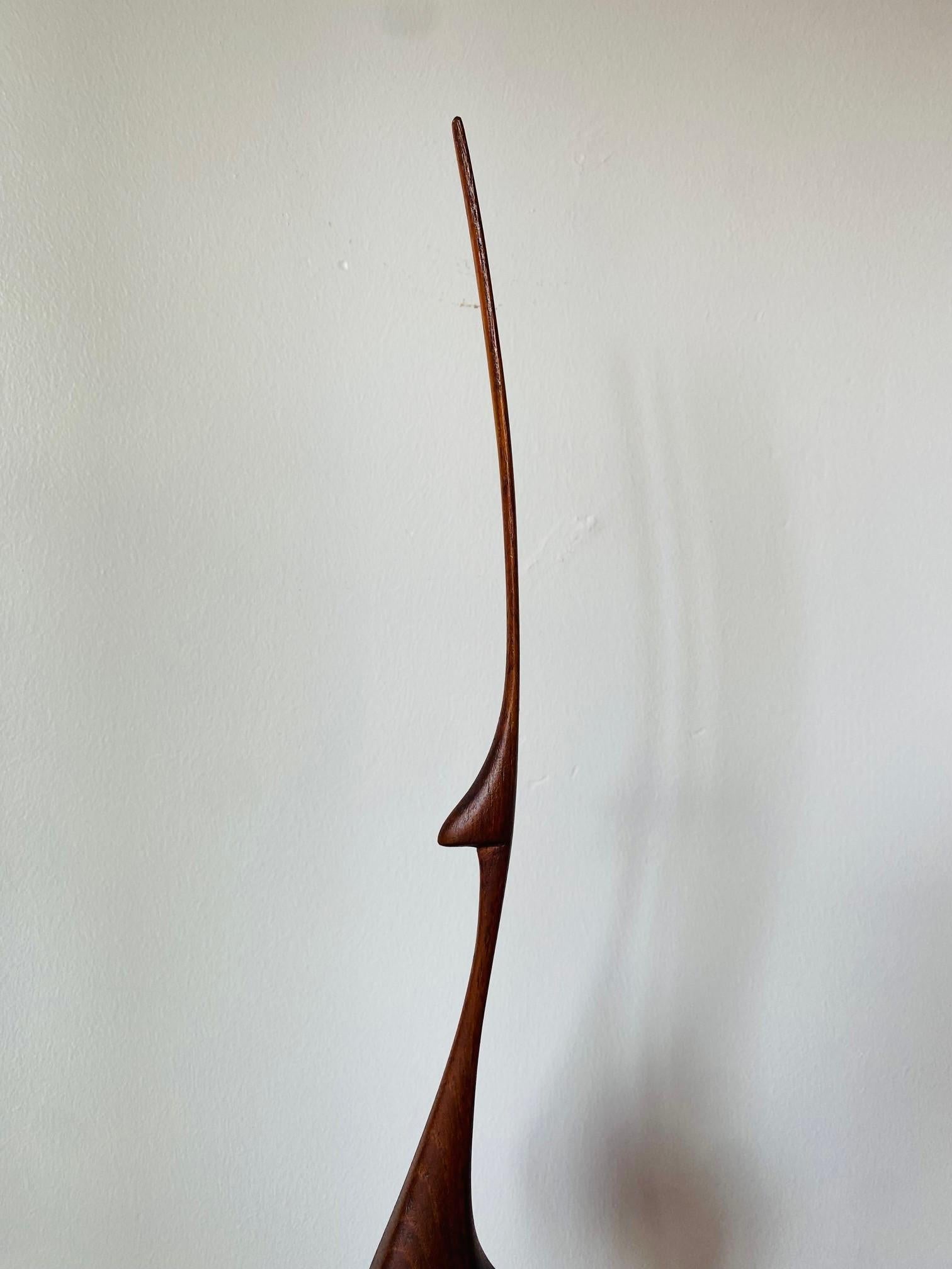 Carved Mid Century Modern Danish Deer Sculpture