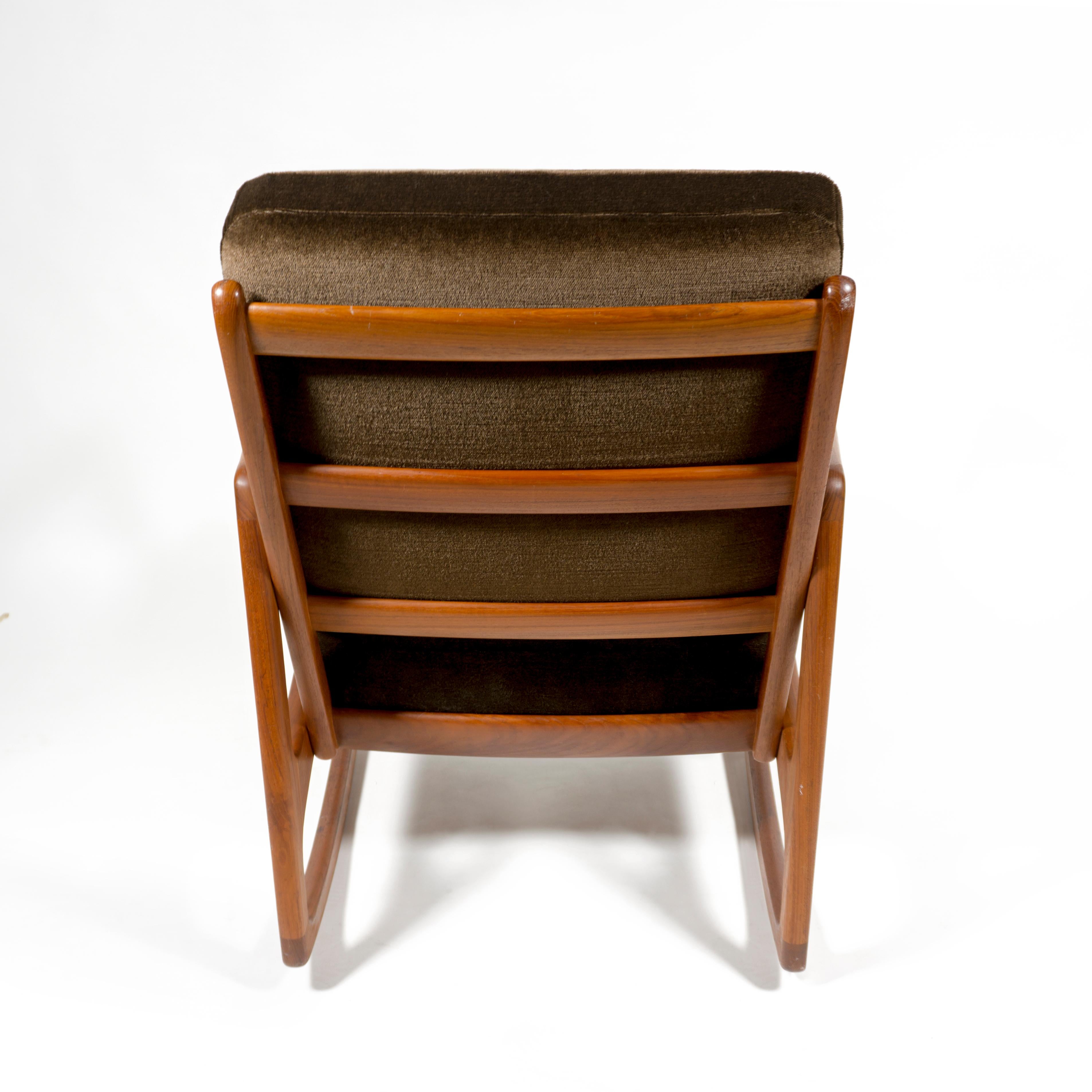 Mid-Century Modern Danish Design 1950s Ole Wanscher Teak Rocking Chair Model 110 1