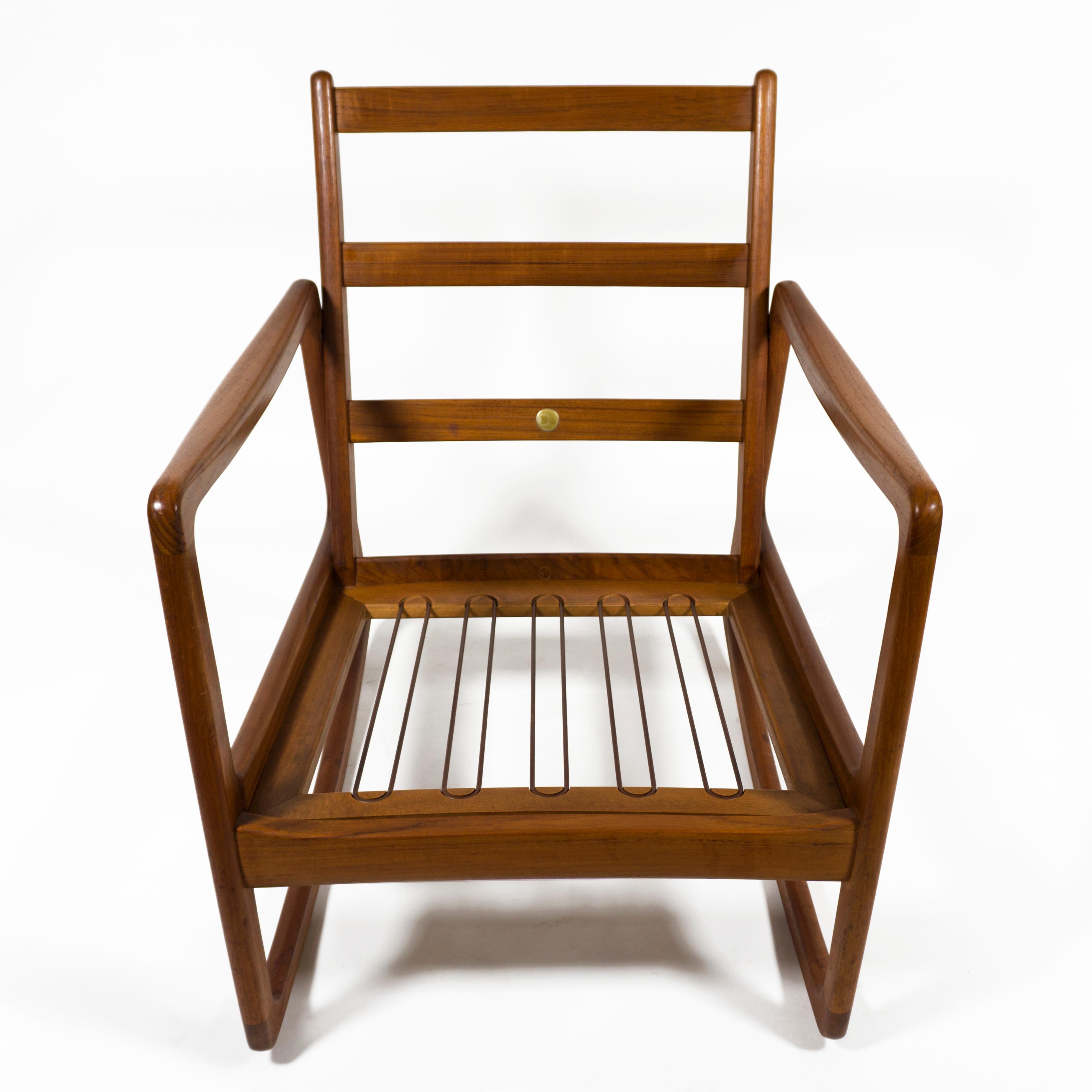 Mid-Century Modern Danish Design 1950s Ole Wanscher Teak Rocking Chair Model 110 2