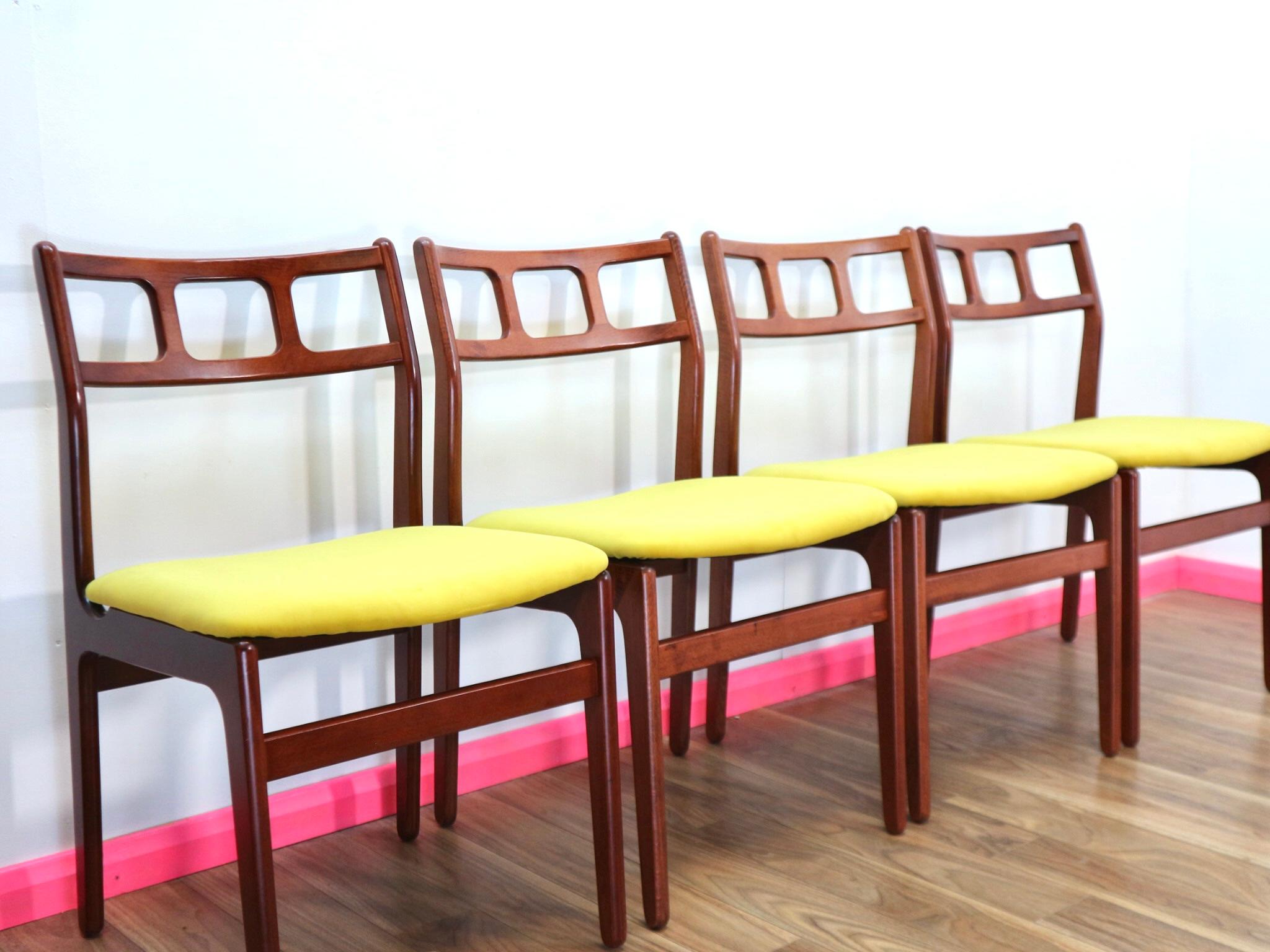 20th Century Mid-Century Modern Danish Design Dining Chairs by D, Scan Set of 4