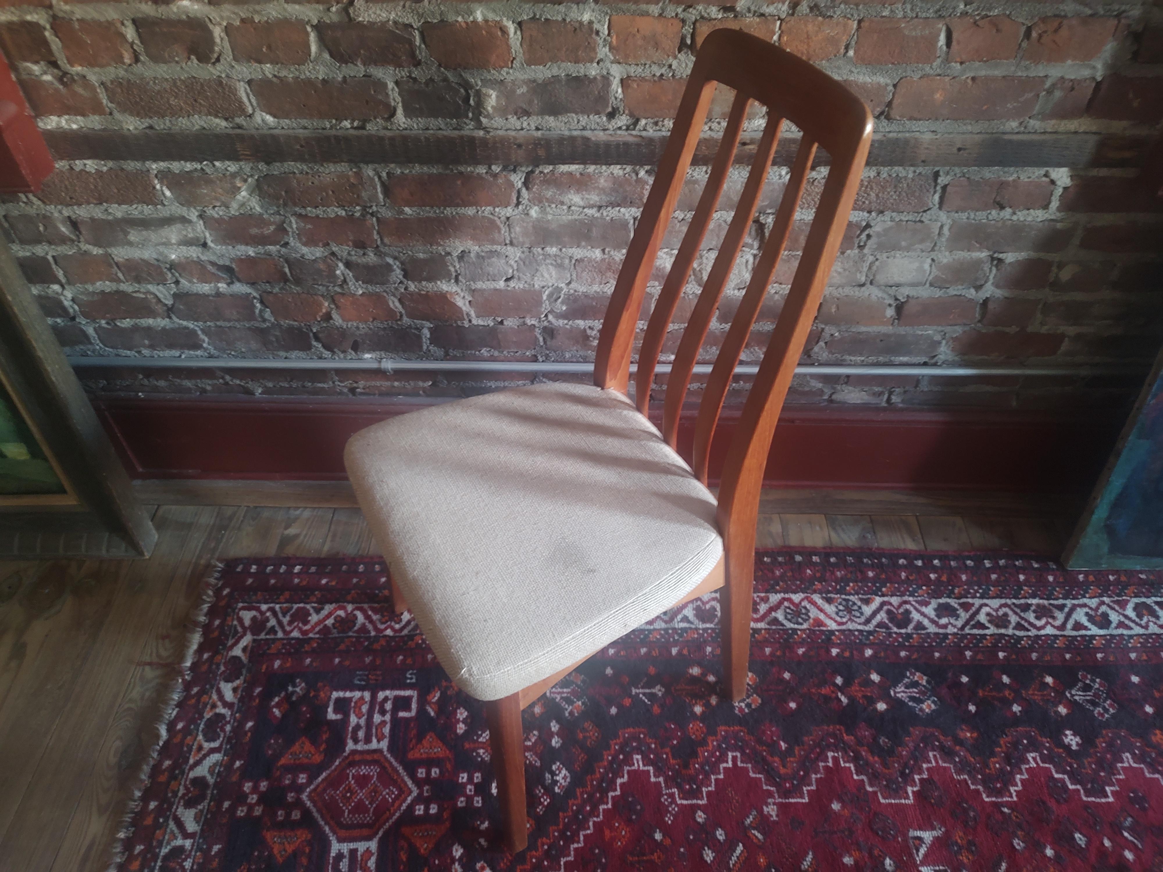 Fabric Mid Century Modern Danish Design Pair of  Benny Linden Dining Chairs