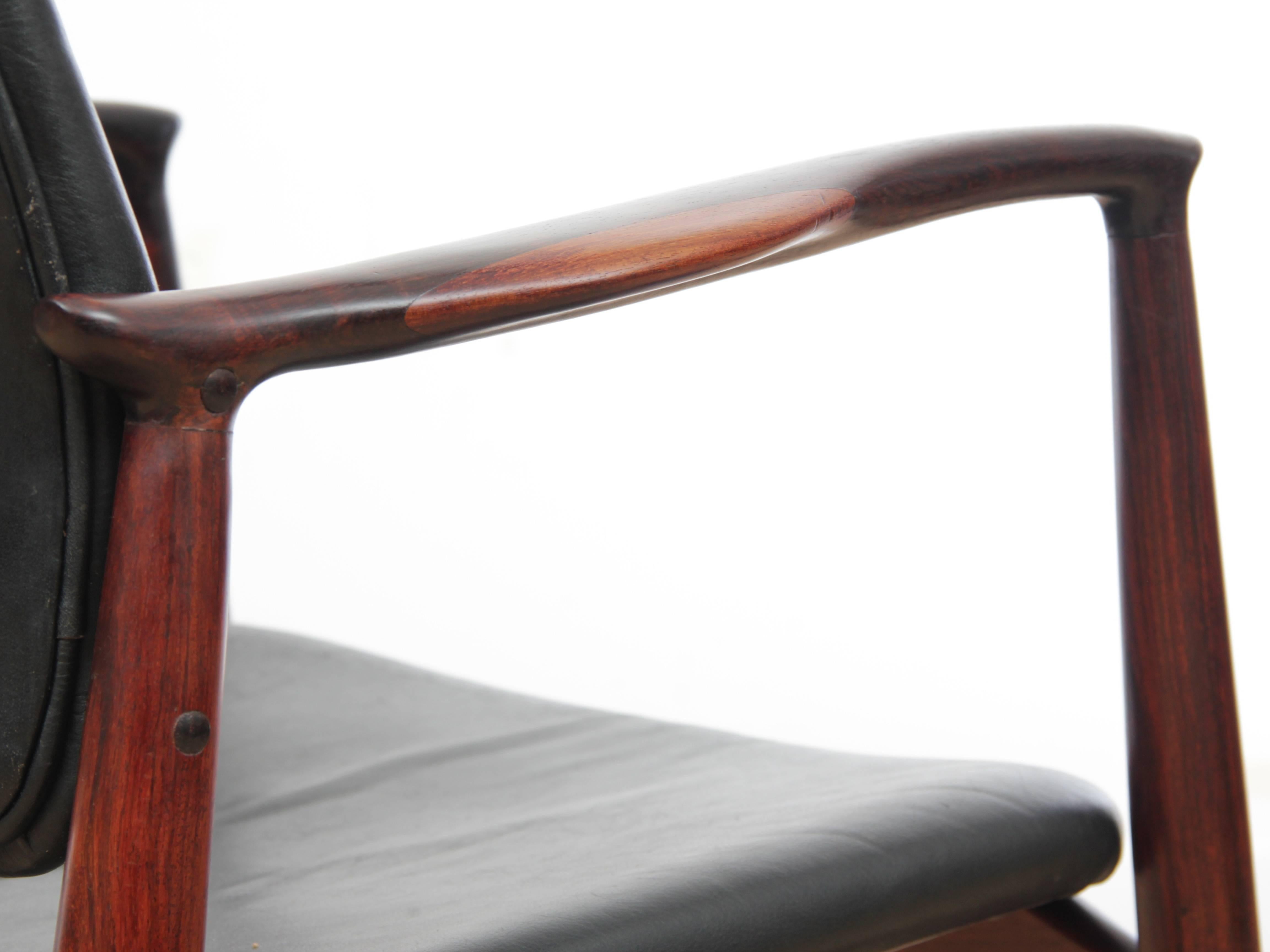 Mid-Century Modern Danish Desk Chair in Rosewood Model 66 by Erik Buck 5
