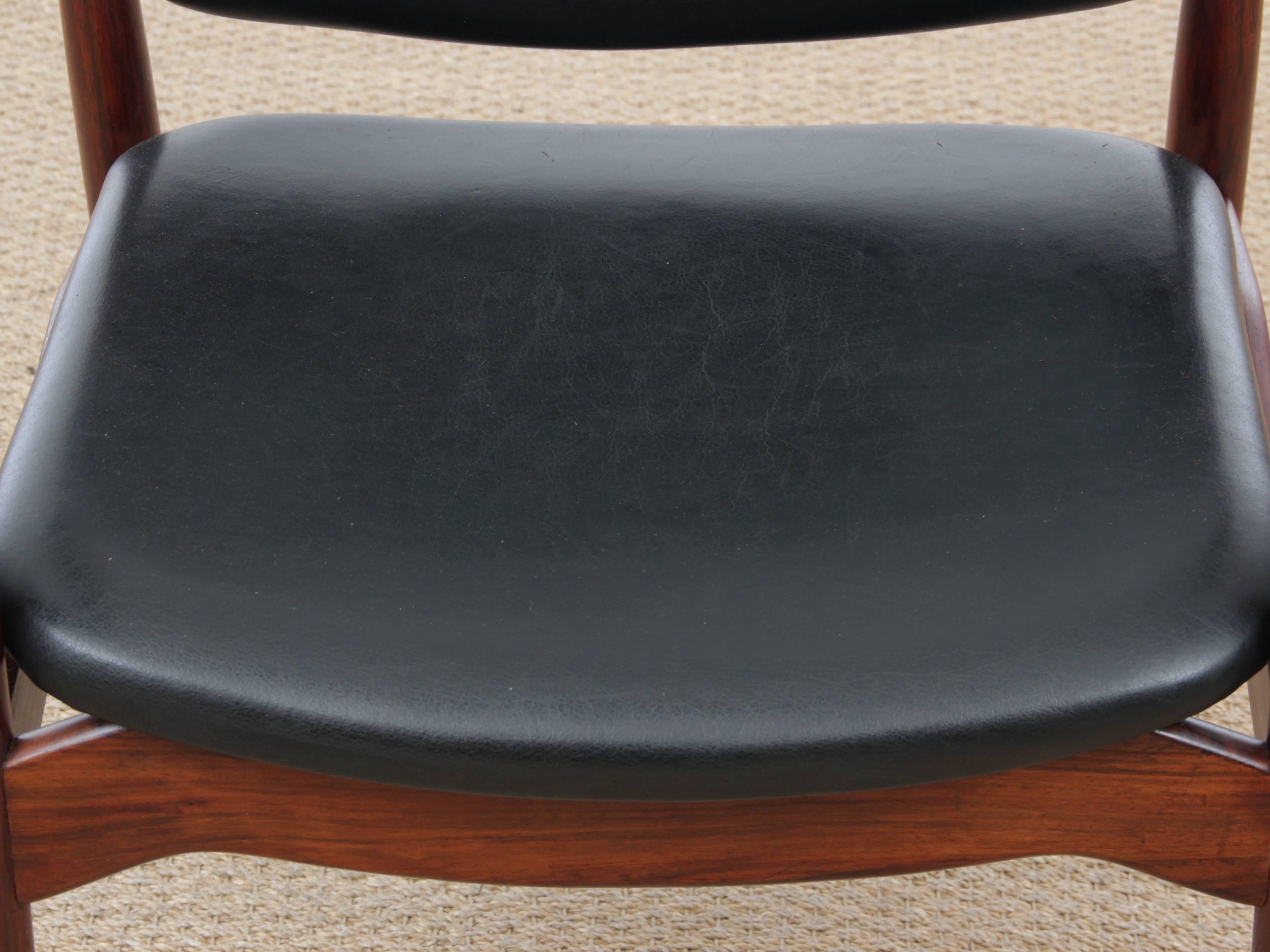 Mid-Century Modern Danish Desk Chair in Rosewood Model 66 by Erik Buck 4