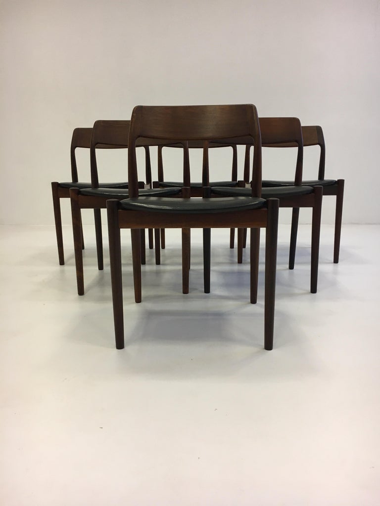 Mid-Century Modern Danish dining chairs, Denmark, 1950s by Johannes Nørgaard for Nørgaard Møbelfabrik.