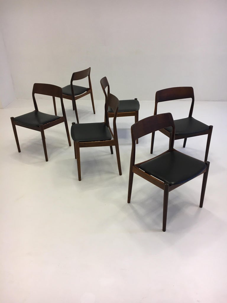 Wood Johannes Nørgaard Mid-Century Modern Danish Dining Chairs, Denmark 1950s For Sale