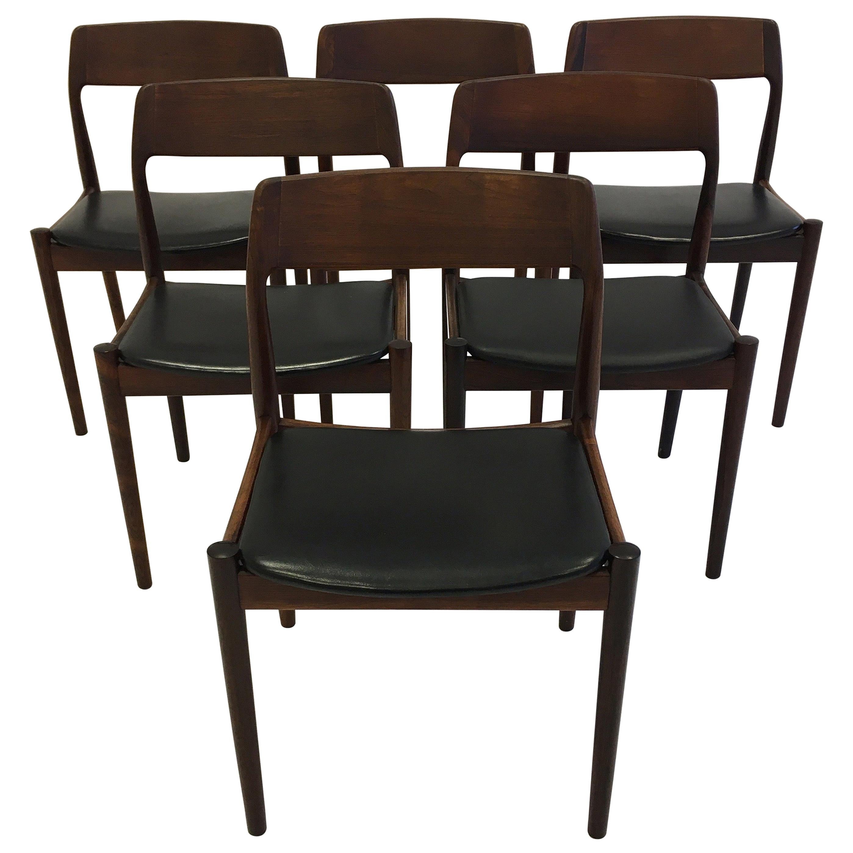 Johannes Nørgaard Mid-Century Modern Danish Dining Chairs, Denmark 1950s