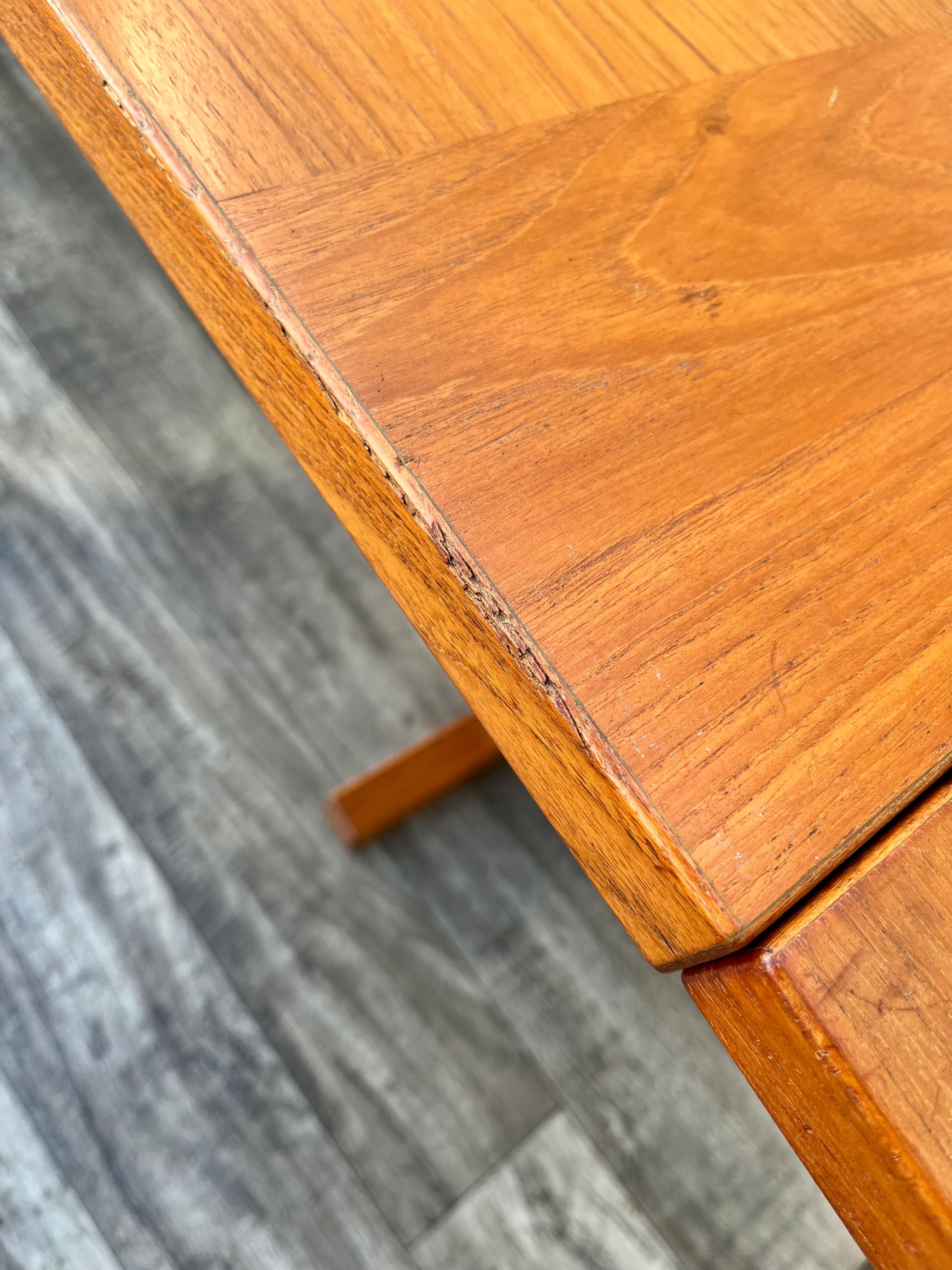 Mid Century Modern Danish Expandable Dining Table W/ Tile Inlay by Gangso Mobler For Sale 13