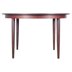 Mid-Century Modern Danish Extendable Round Dining Table in Rosewood