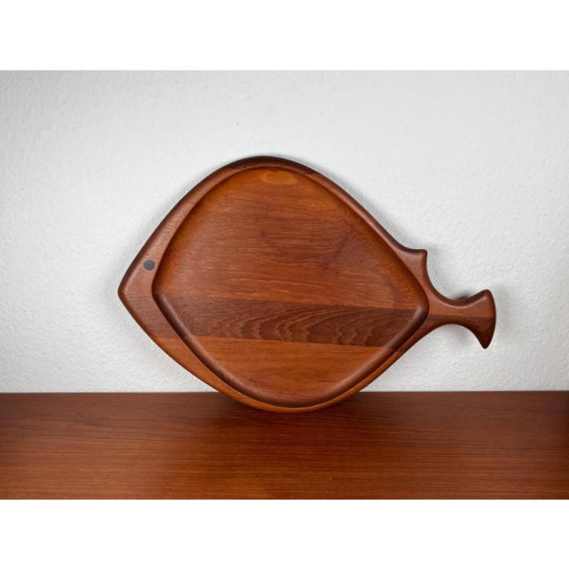 Mid-Century Modern Danish Fish Shaped Teak Plate Bowl from Digsmed, 1960s For Sale 8