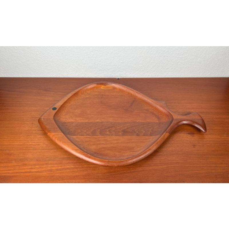 Mid-Century Modern Danish Fish Shaped Teak Plate Bowl from Digsmed, 1960s For Sale 4