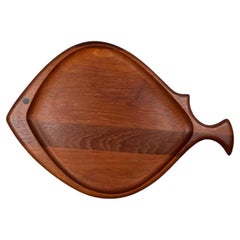 Mid-Century Modern Danish Fish Shaped Teak Plate Bowl from Digsmed, 1960s