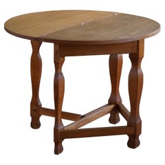 Mid Century Modern, Danish Folding / Flip Table in Solid Oak, 1960s