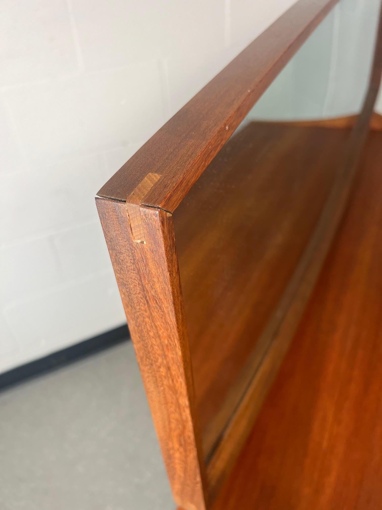 Mid Century Modern Danish G Plan Kofod Larsen Teak Vanity with Mirror For Sale 8