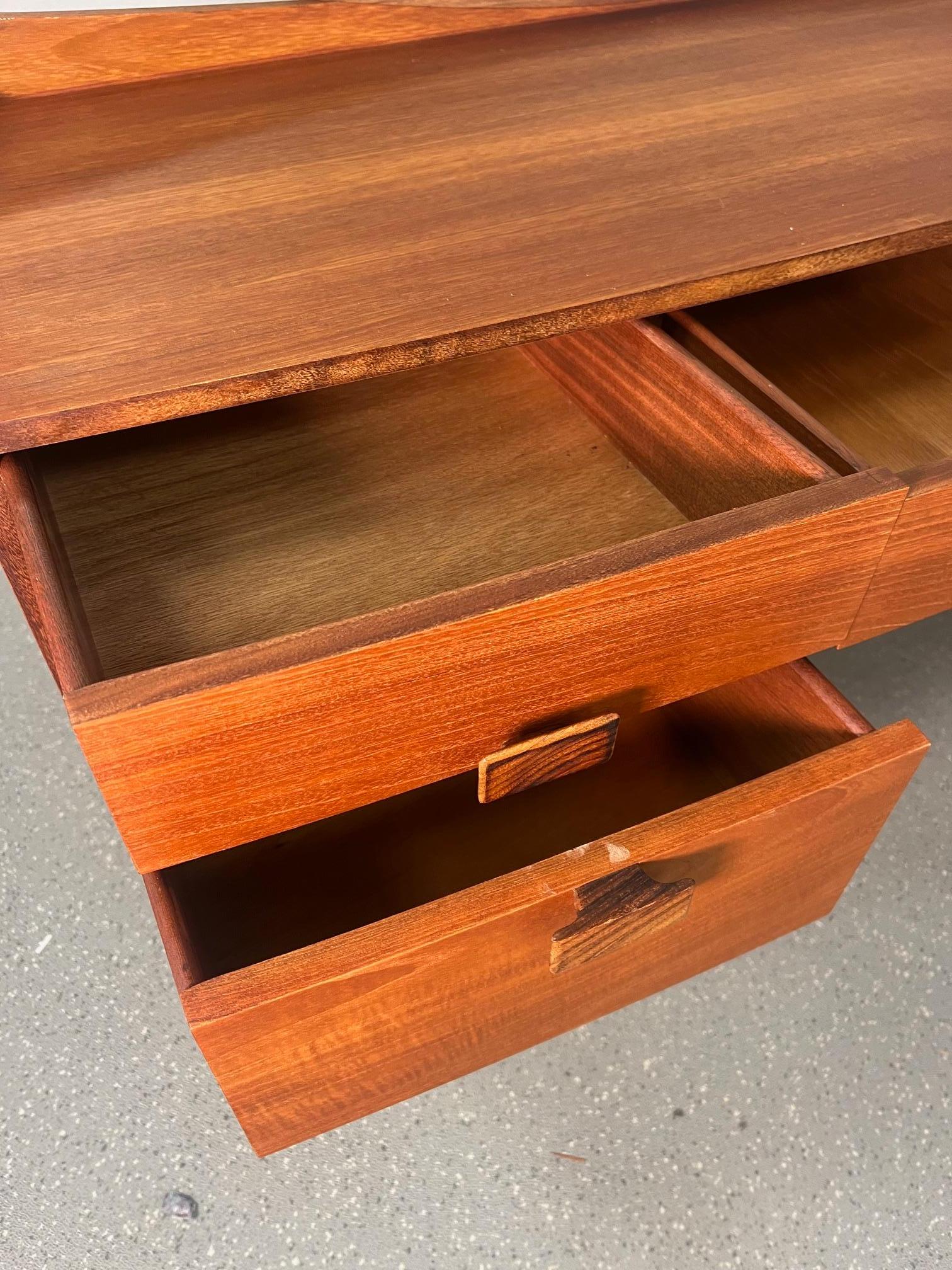 Mid-Century Modern Mid Century Modern Danish G Plan Kofod Larsen Teak Vanity with Mirror For Sale