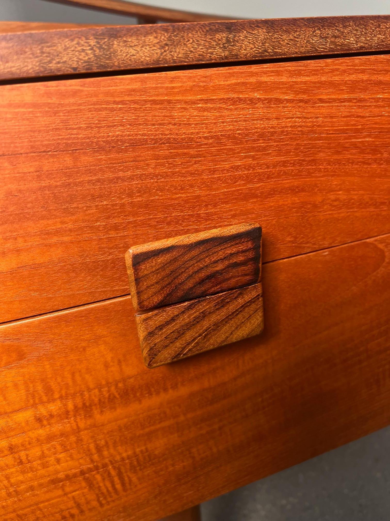 Mid Century Modern Danish G Plan Kofod Larsen Teak Vanity with Mirror For Sale 1