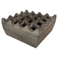 Mid-Century Modern Danish Geometric Op-Art Metal Ashtray