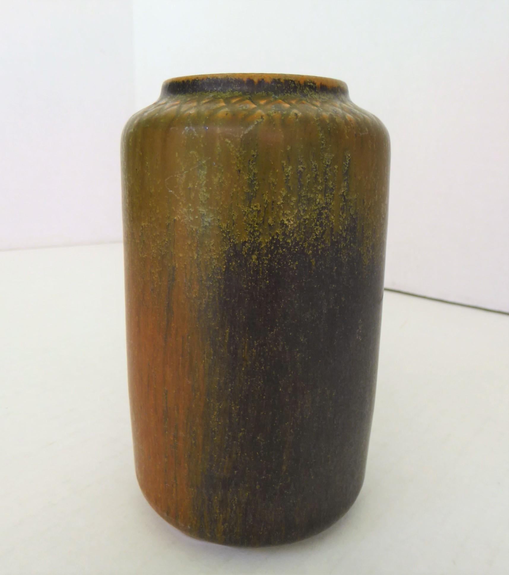 Glazed Mid-Century Modern Danish Hand Thrown Studio Vase by Ejvind Nielsen, 1960s