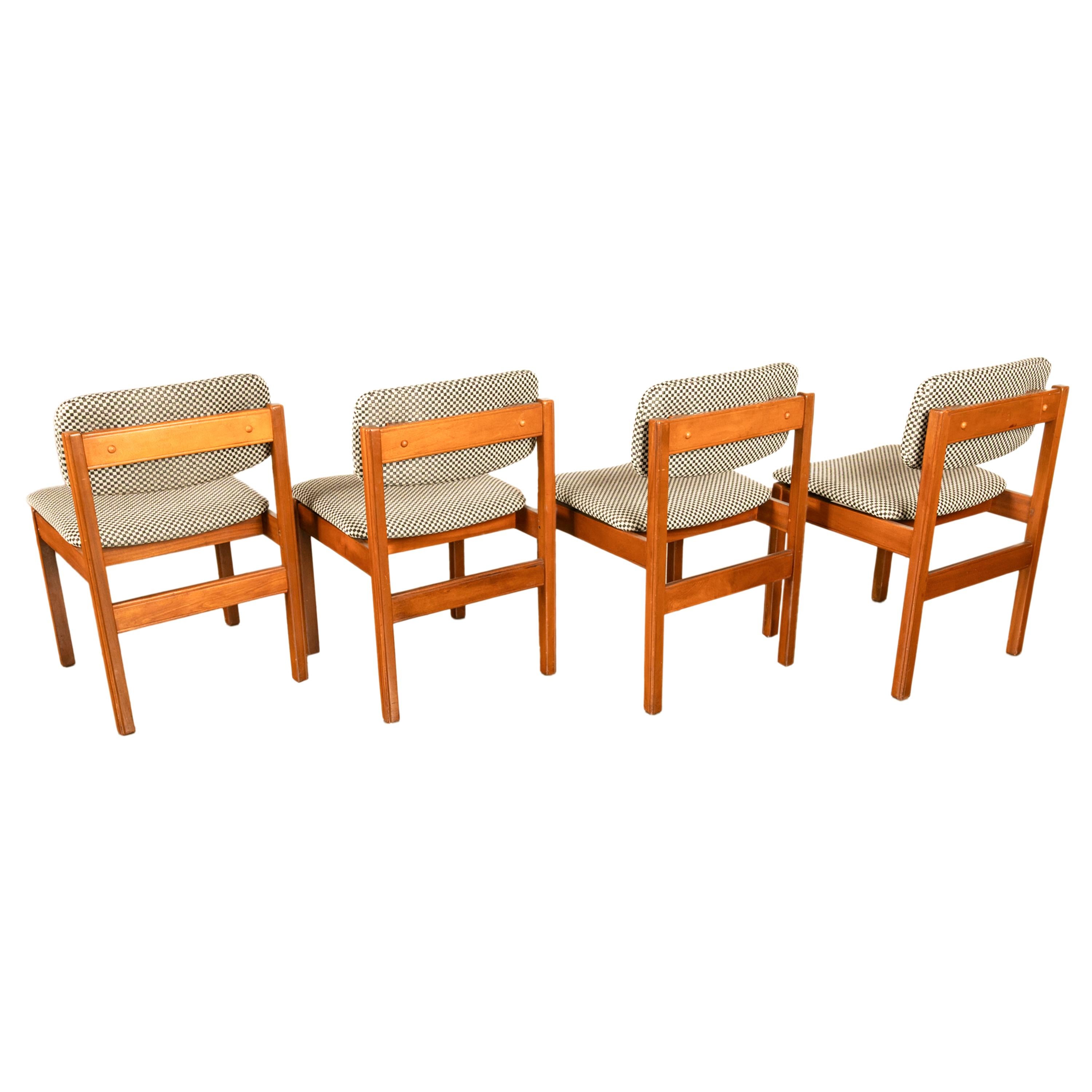 Set di 4 sedie da pranzo in teak del 1960 rivestite in stile Mid Century Modern Danish Jens Risom in vendita 4