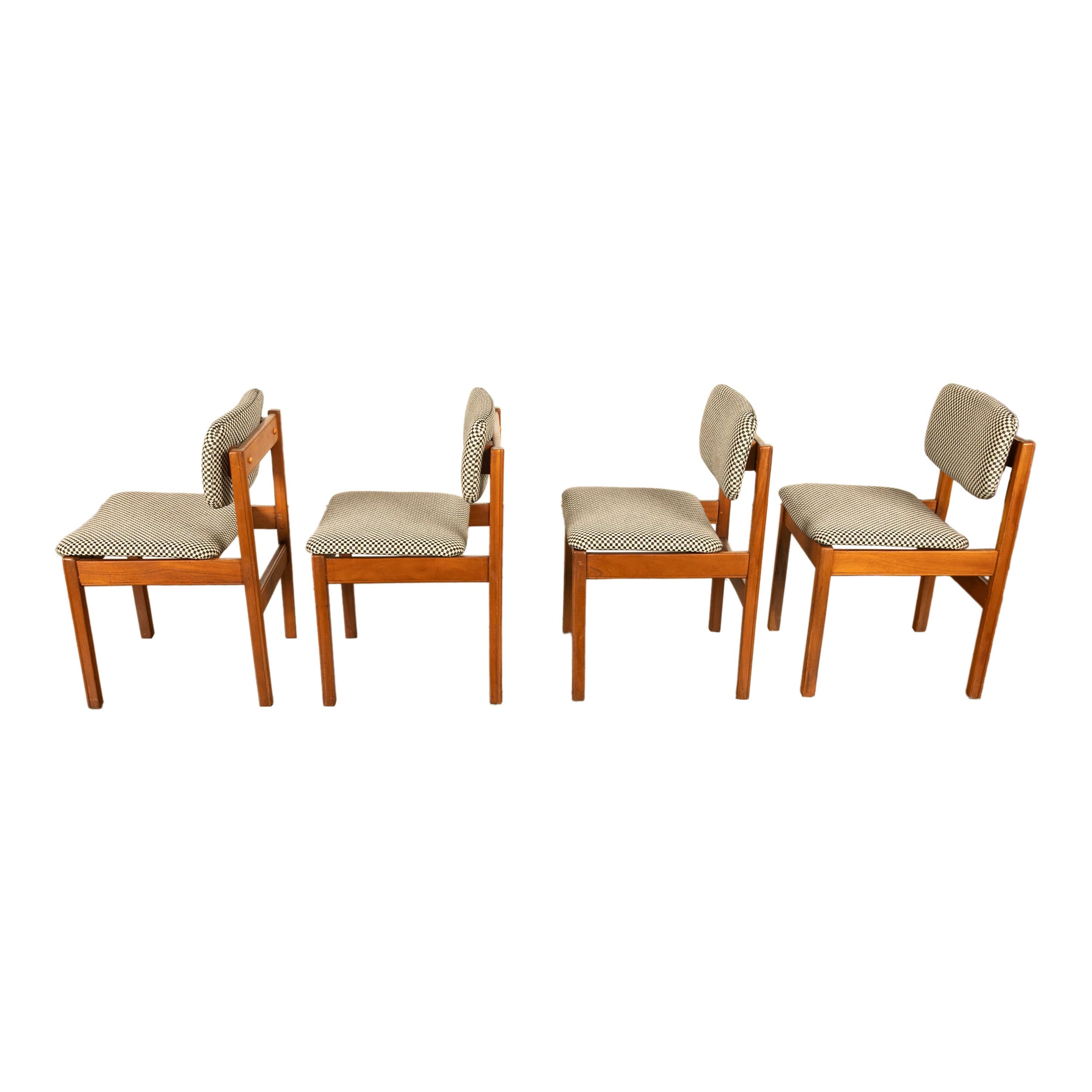 Set di 4 sedie da pranzo in teak del 1960 rivestite in stile Mid Century Modern Danish Jens Risom in vendita 5