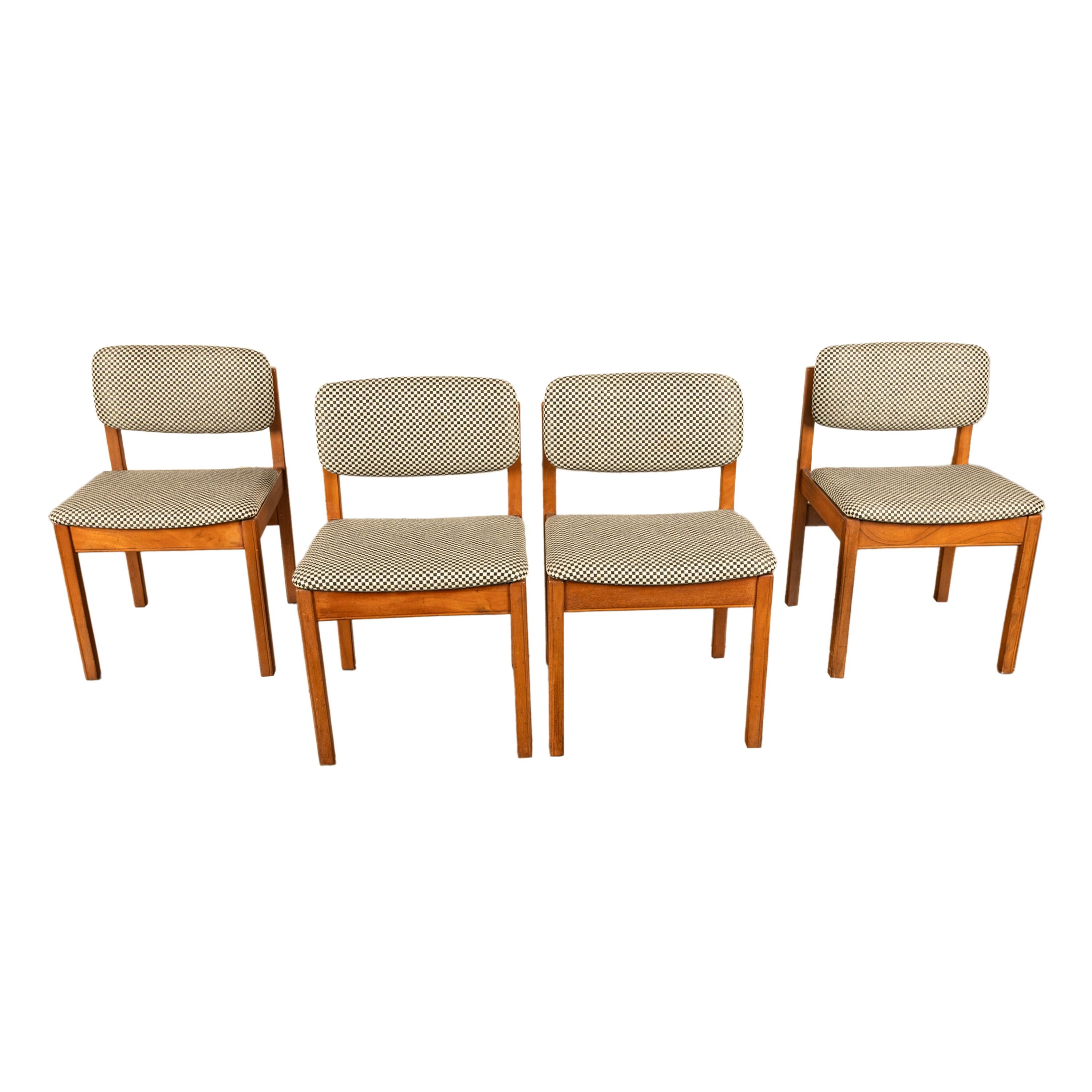 Set di 4 sedie da pranzo in teak del 1960 rivestite in stile Mid Century Modern Danish Jens Risom in vendita 7