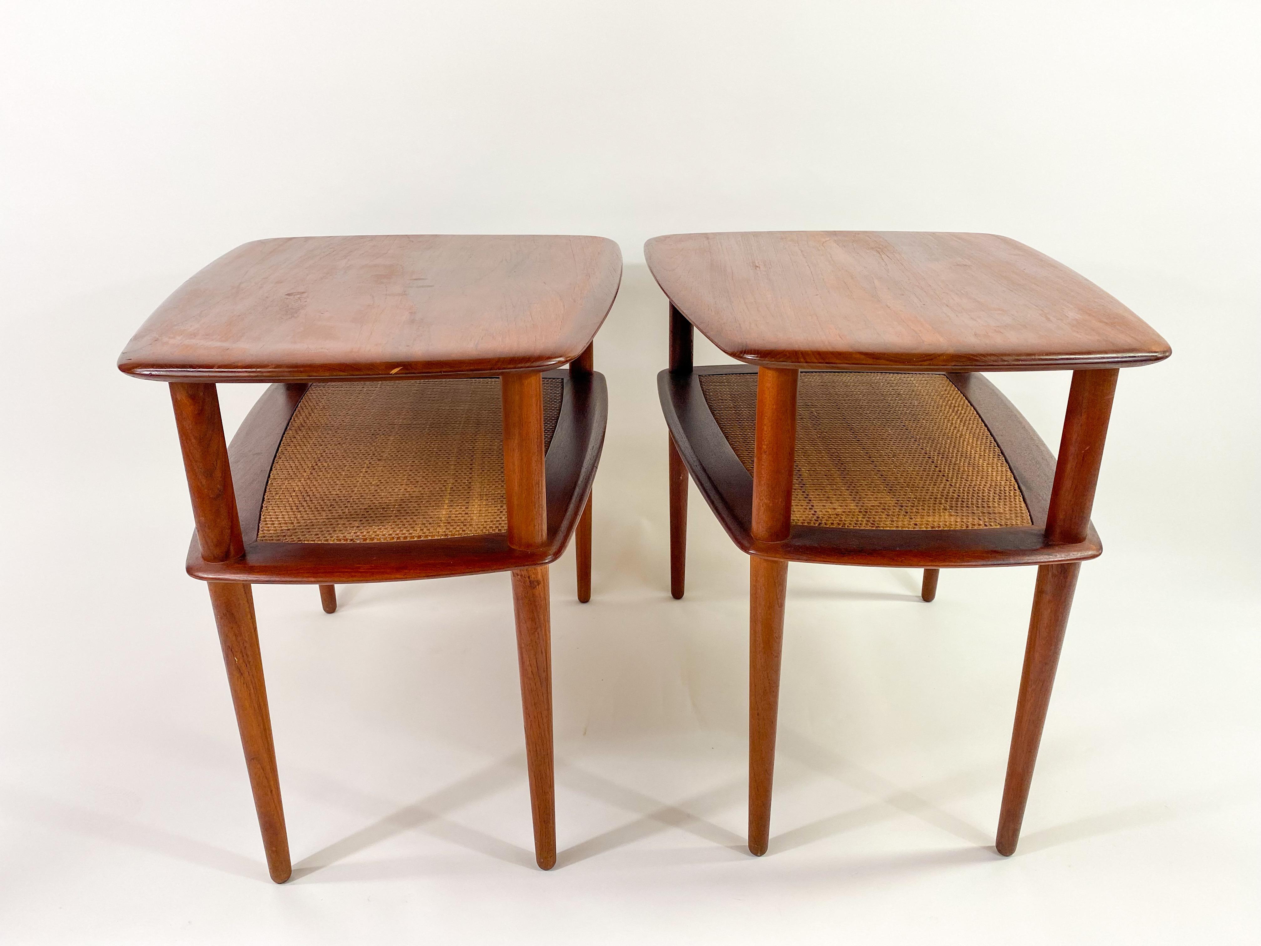 Mid-Century Modern Danish John Stuart Two Tier Wooden Side or End Table, a Pair 9
