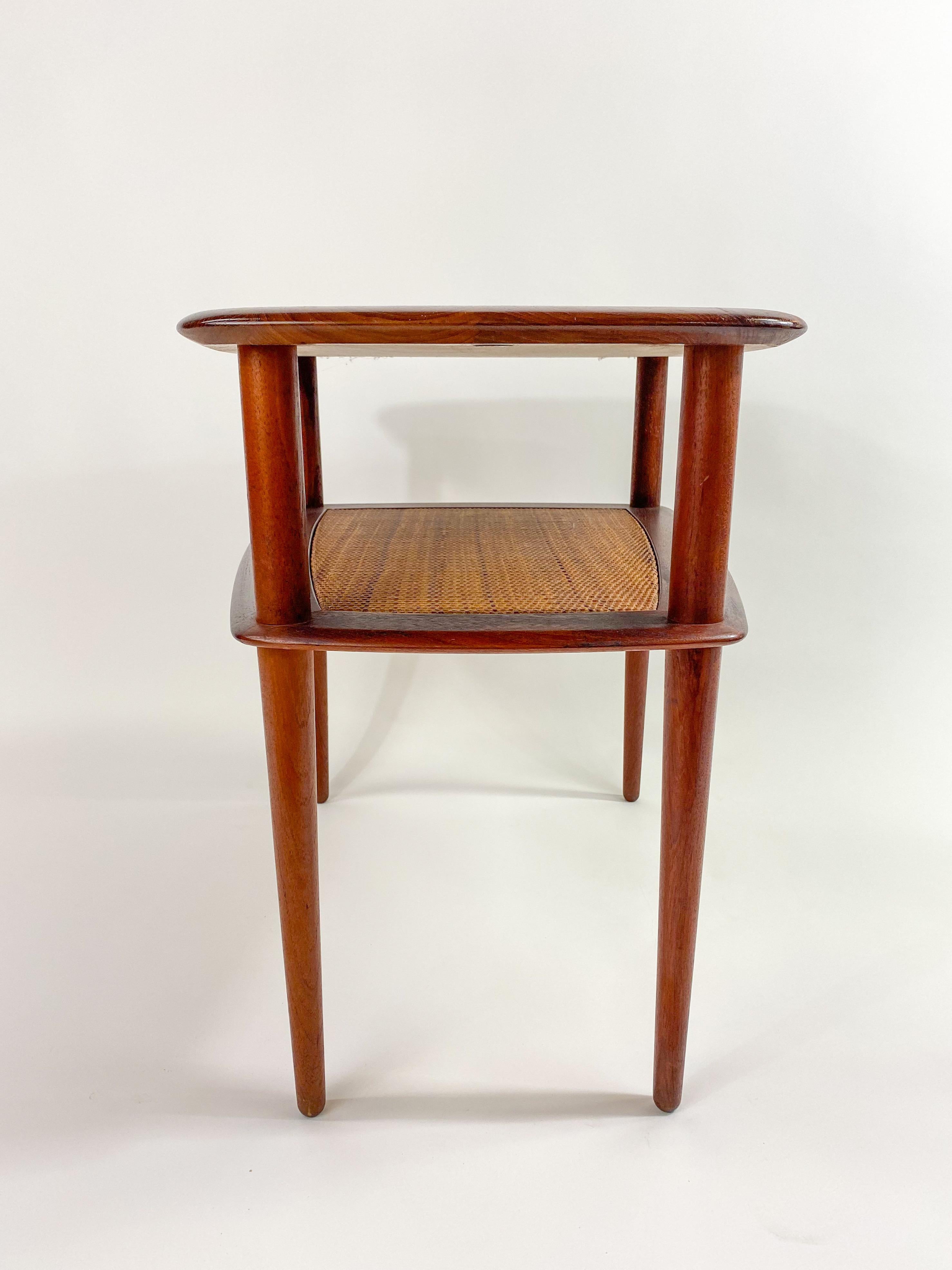 20th Century Mid-Century Modern Danish John Stuart Two Tier Wooden Side or End Table, a Pair