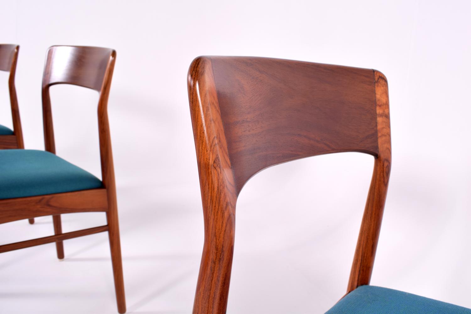 Mid-Century Modern Danish K.S. Møbler Rosewood Dining Chairs 5