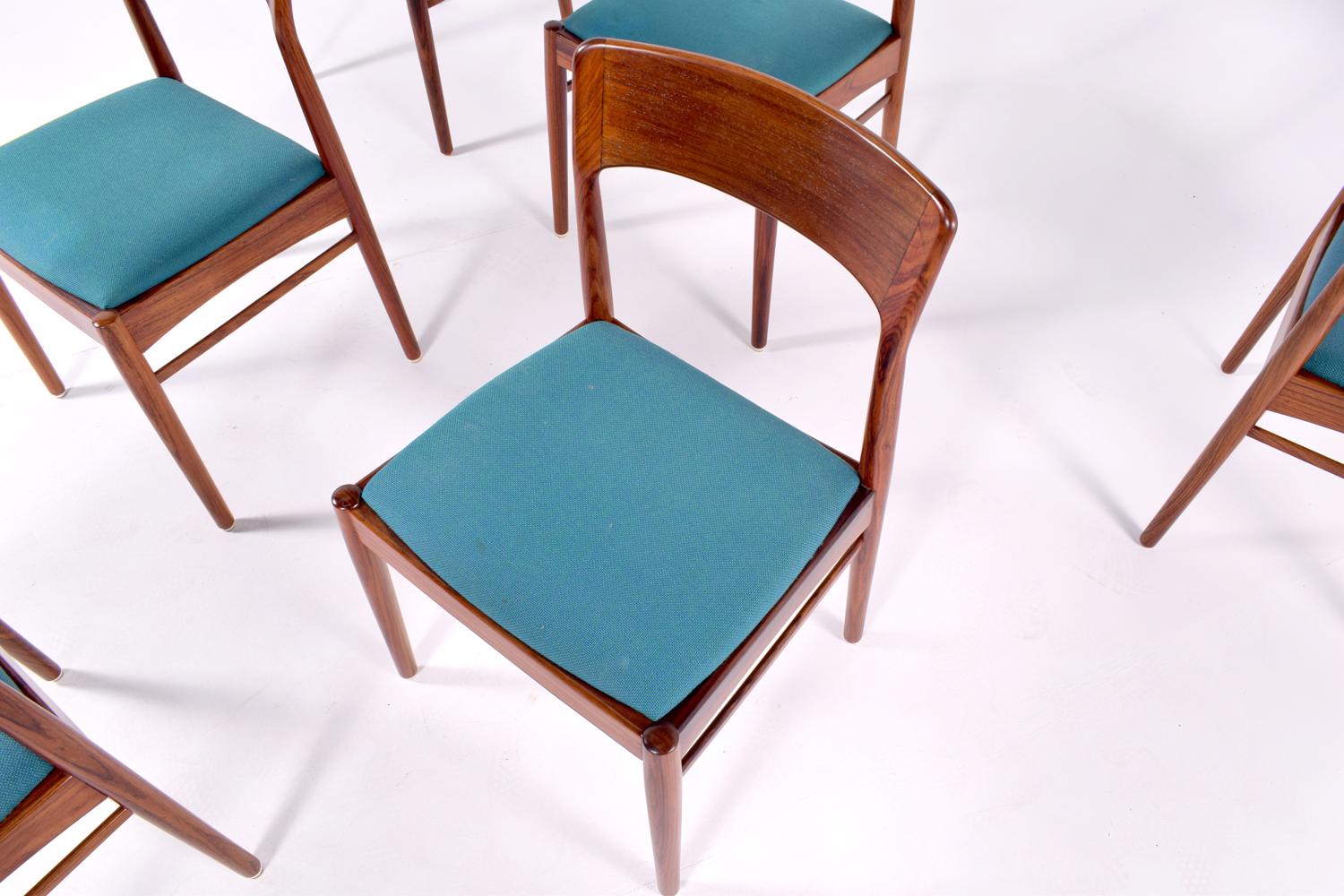 Mid-Century Modern Danish K.S. Møbler Rosewood Dining Chairs 4