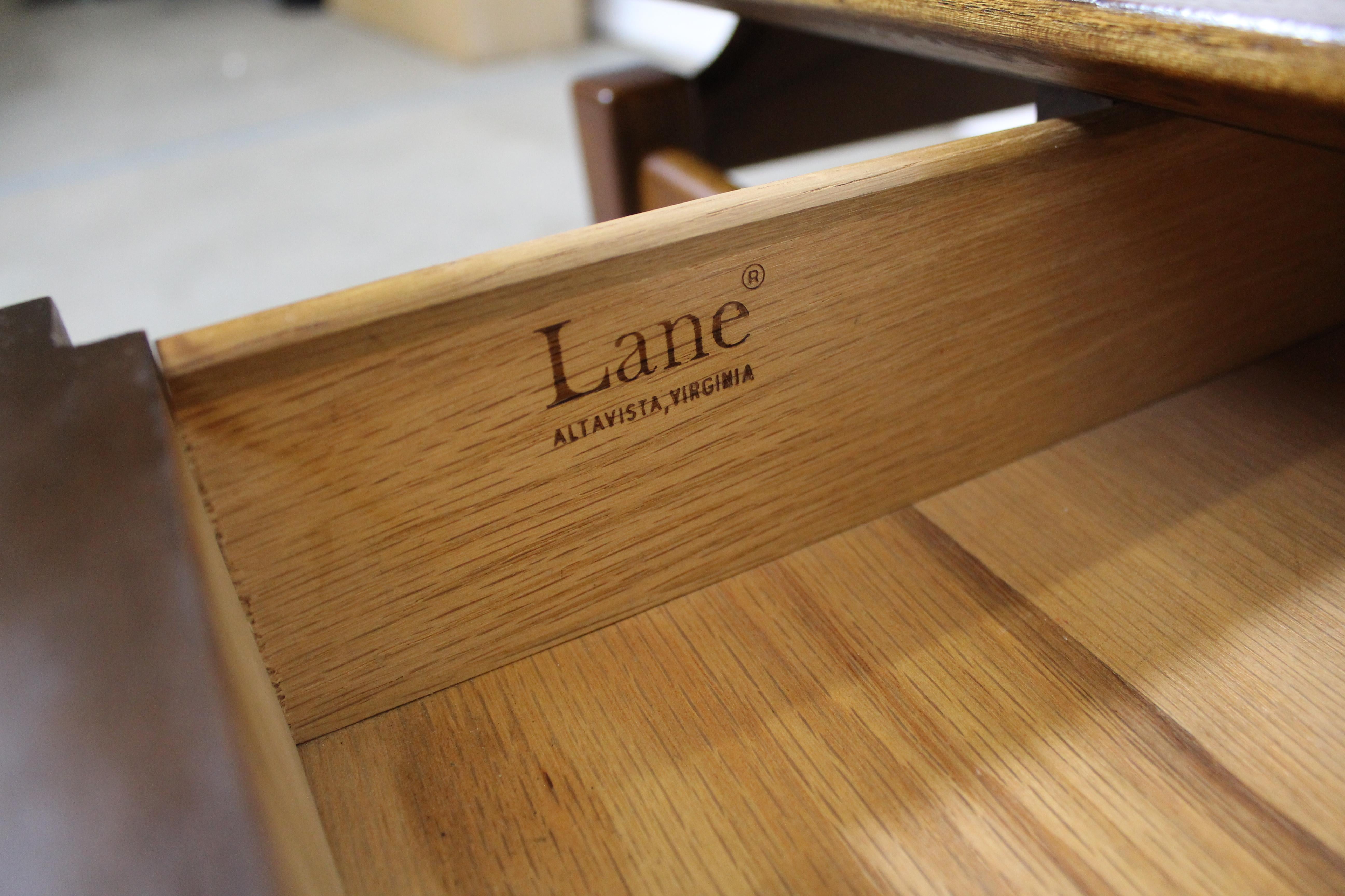 Mid-Century Modern Danish Lane 'Esteem' Caned Floating Top Coffee Table 98301 3